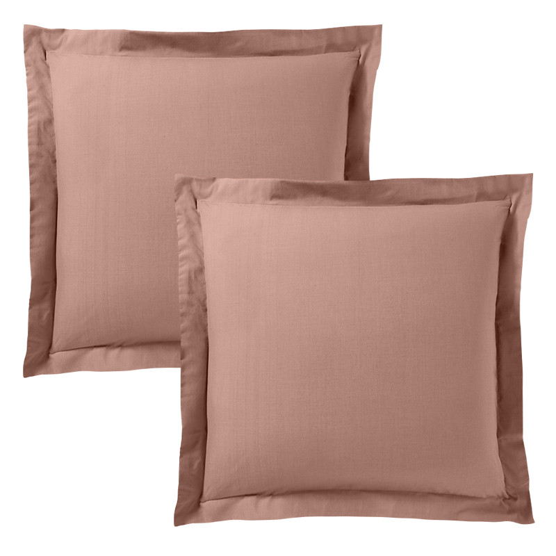 Cotton percale pillow case COTON PUR Pink
