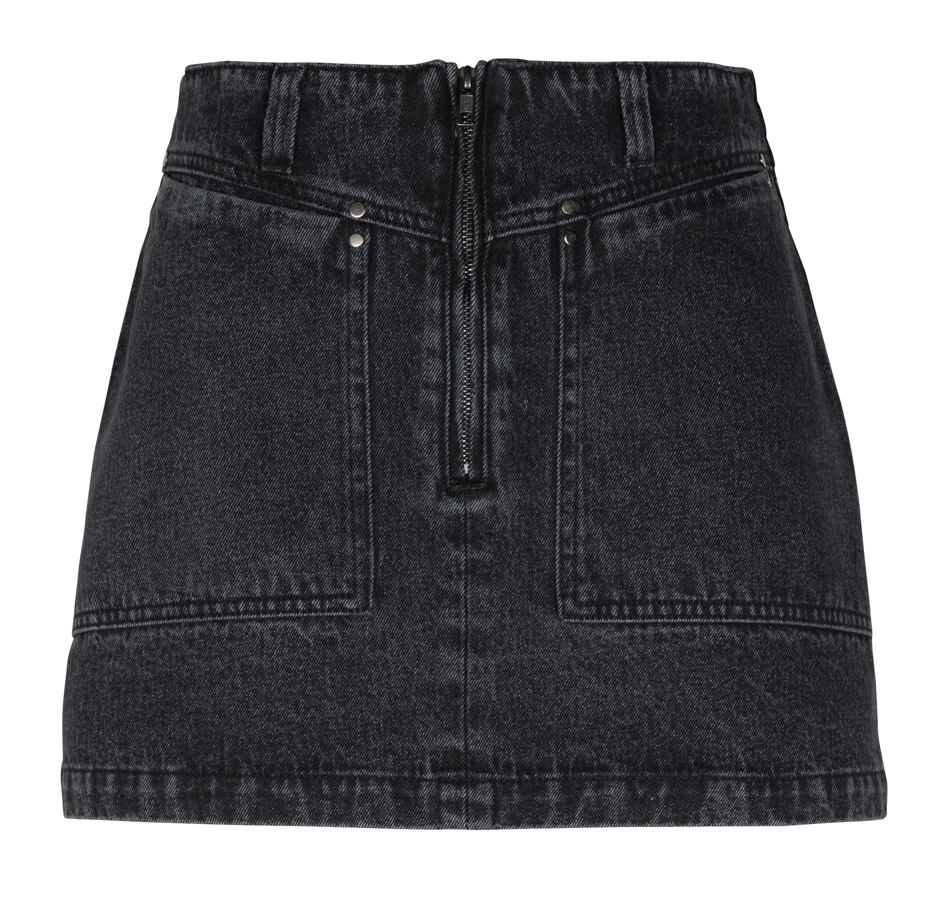 Jupe courte en denim de coton mélangé SUNCOO Noir
