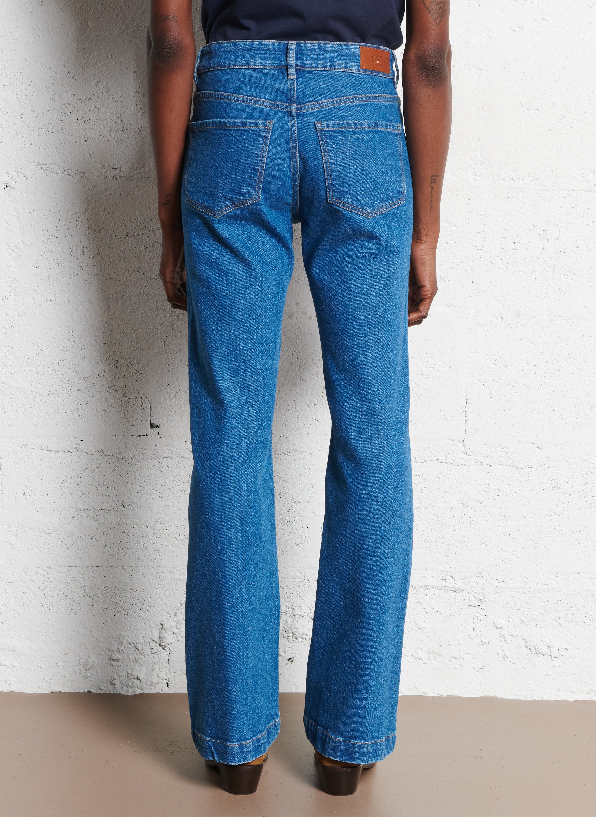 Jean flare en coton mélangé I CODE Bleu