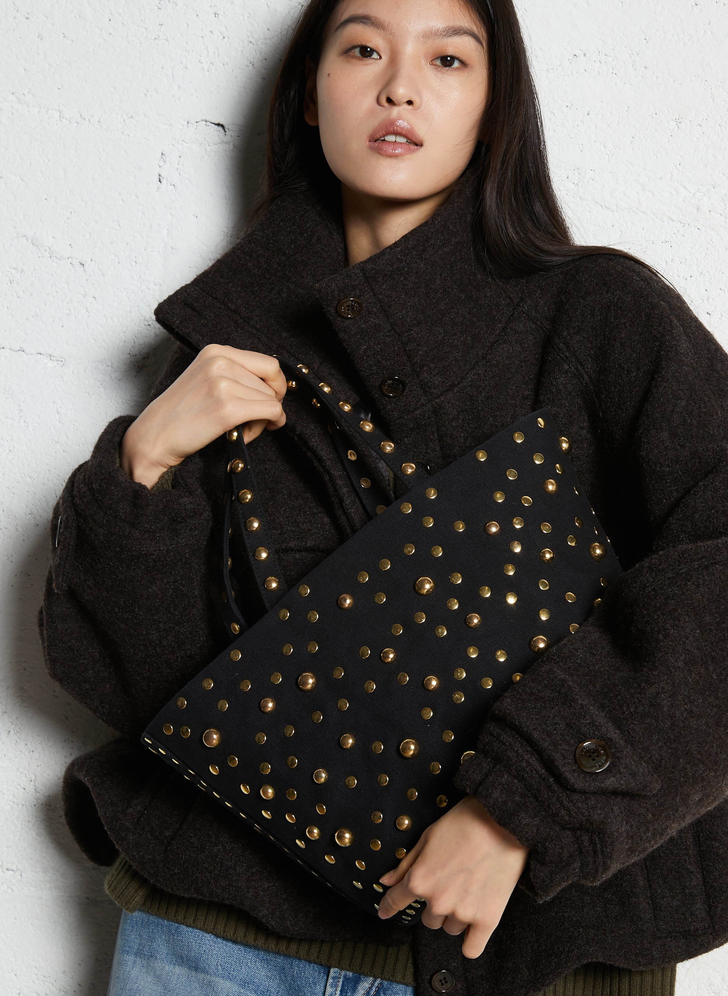 Schultertasche aus Baumwolle LAURENCE BRAS Schwarz