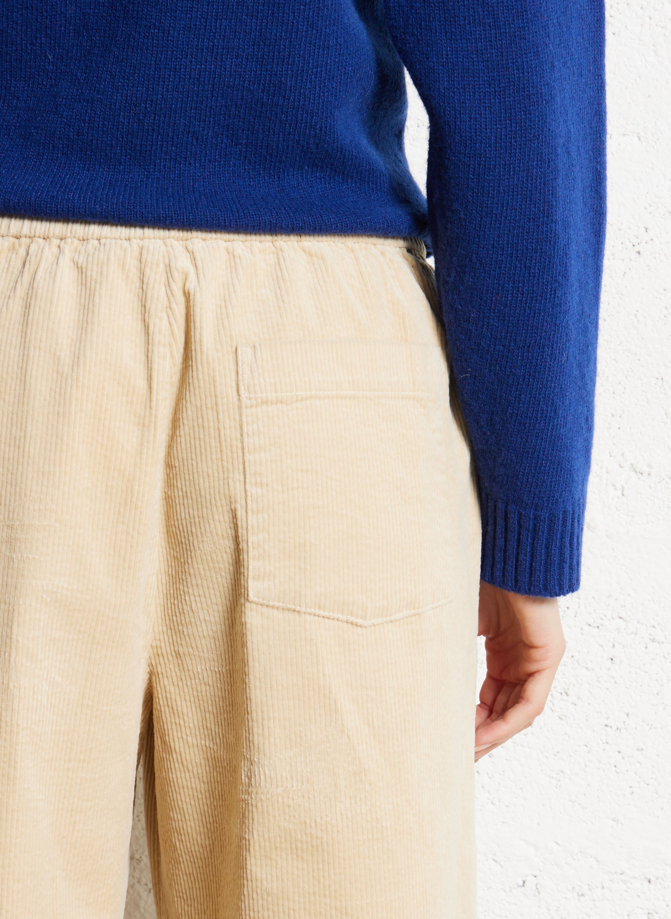 Pantalon large en coton mélangé NICE THINGS Beige