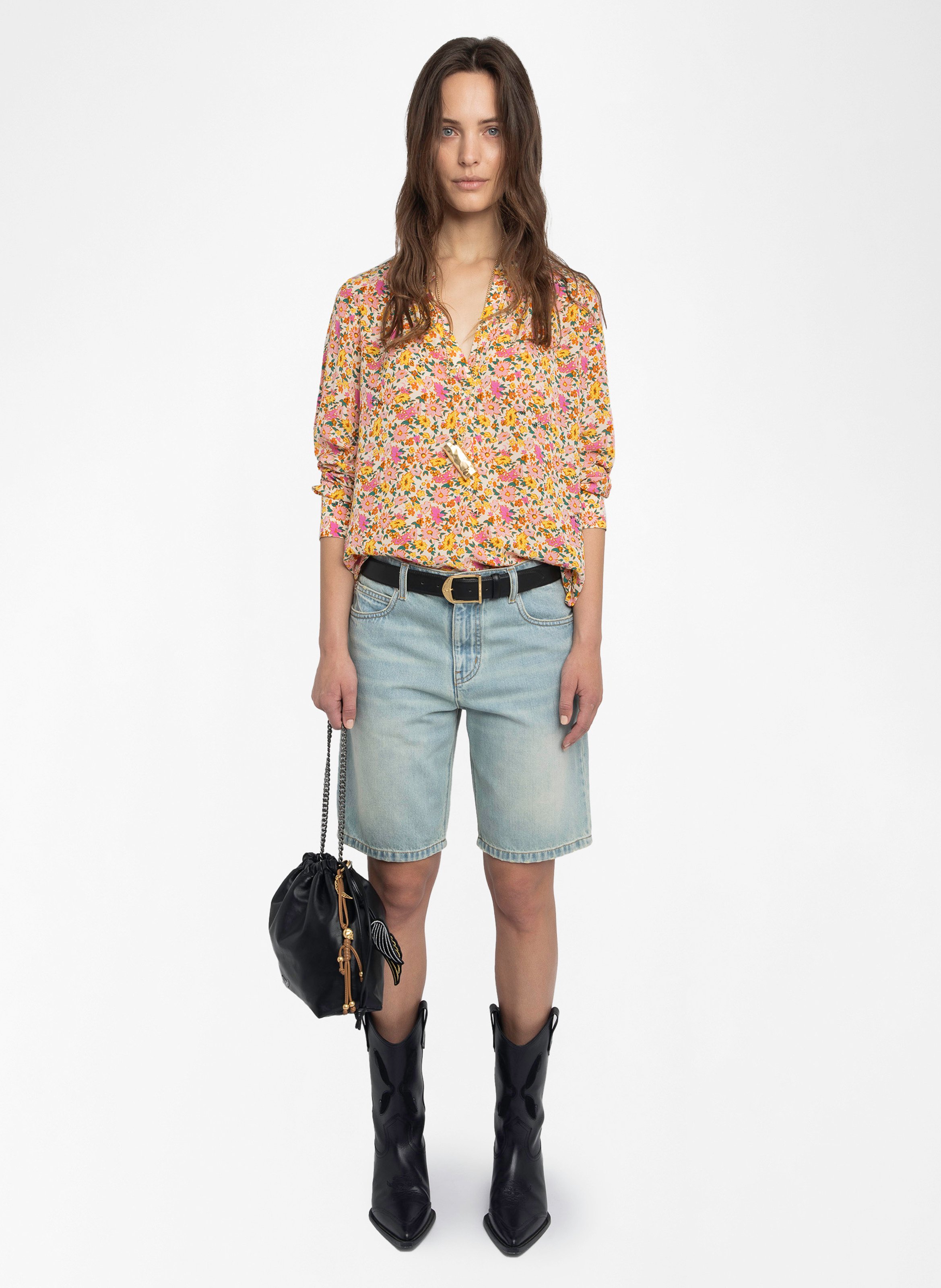 Camicia dritta in viscosa stampata ZADIG&VOLTAIRE Bianco