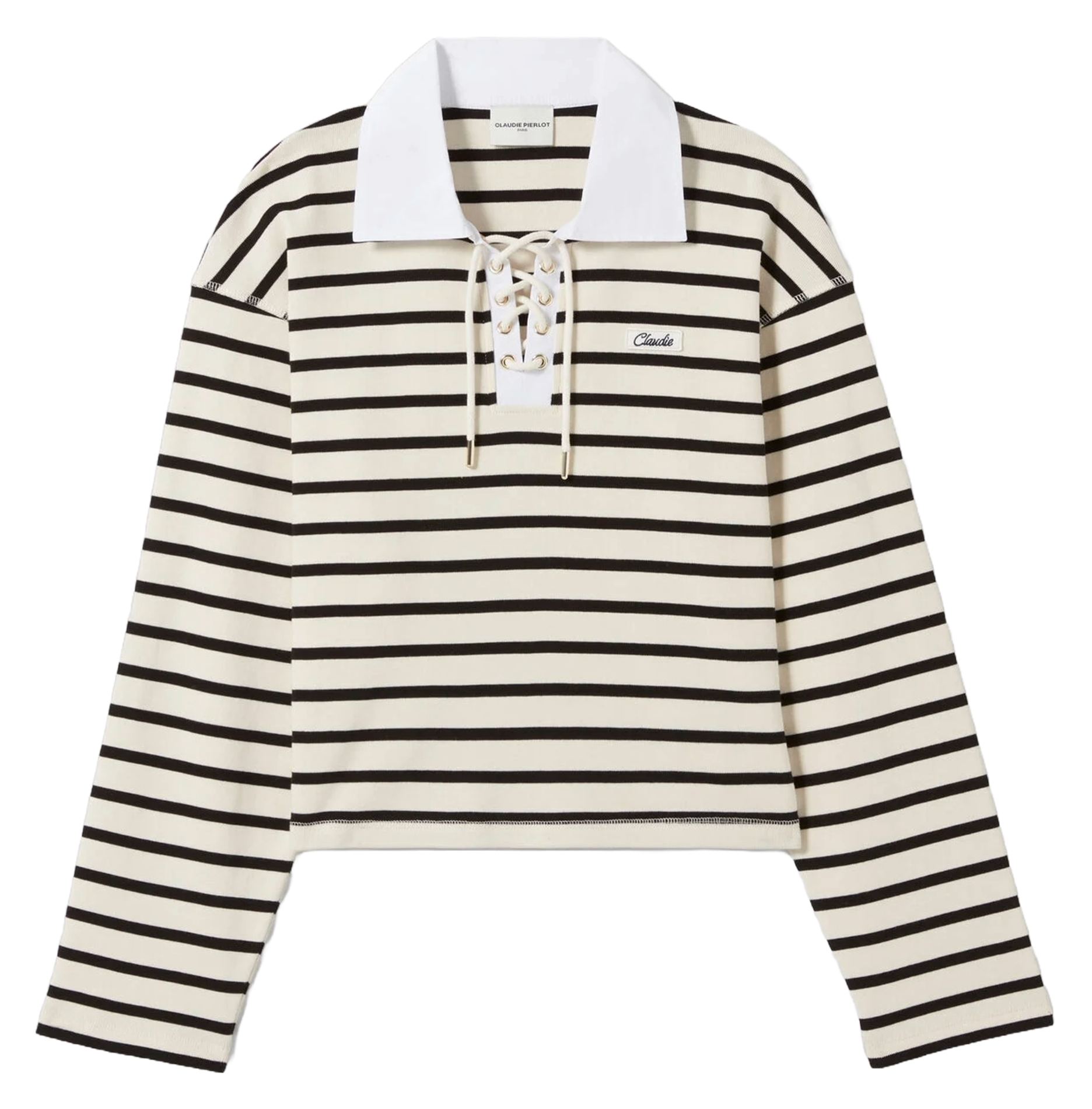 Gerade geschnittenes Baumwoll-T-Shirt mit Streifen CLAUDIE PIERLOT Mehrfarbig