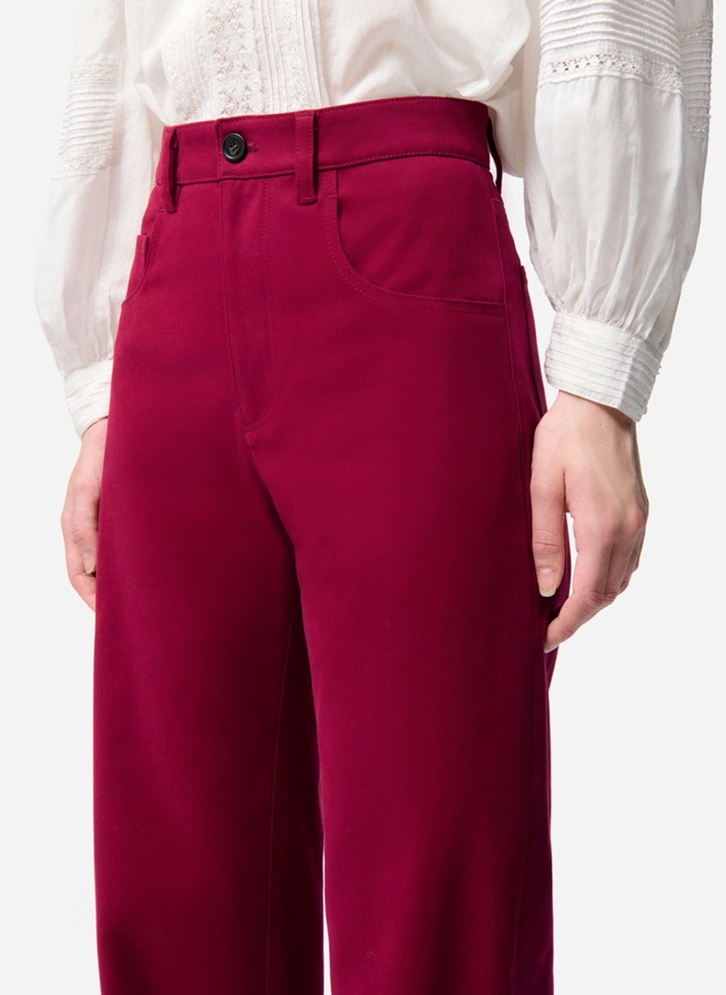 Straight-leg organic cotton-blend pants VANESSA BRUNO Red