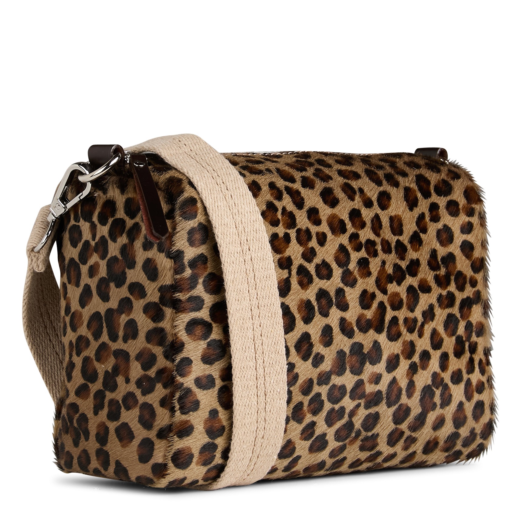 Sac bandoulière souple léopard en cuir  BELLEROSE Multicolore