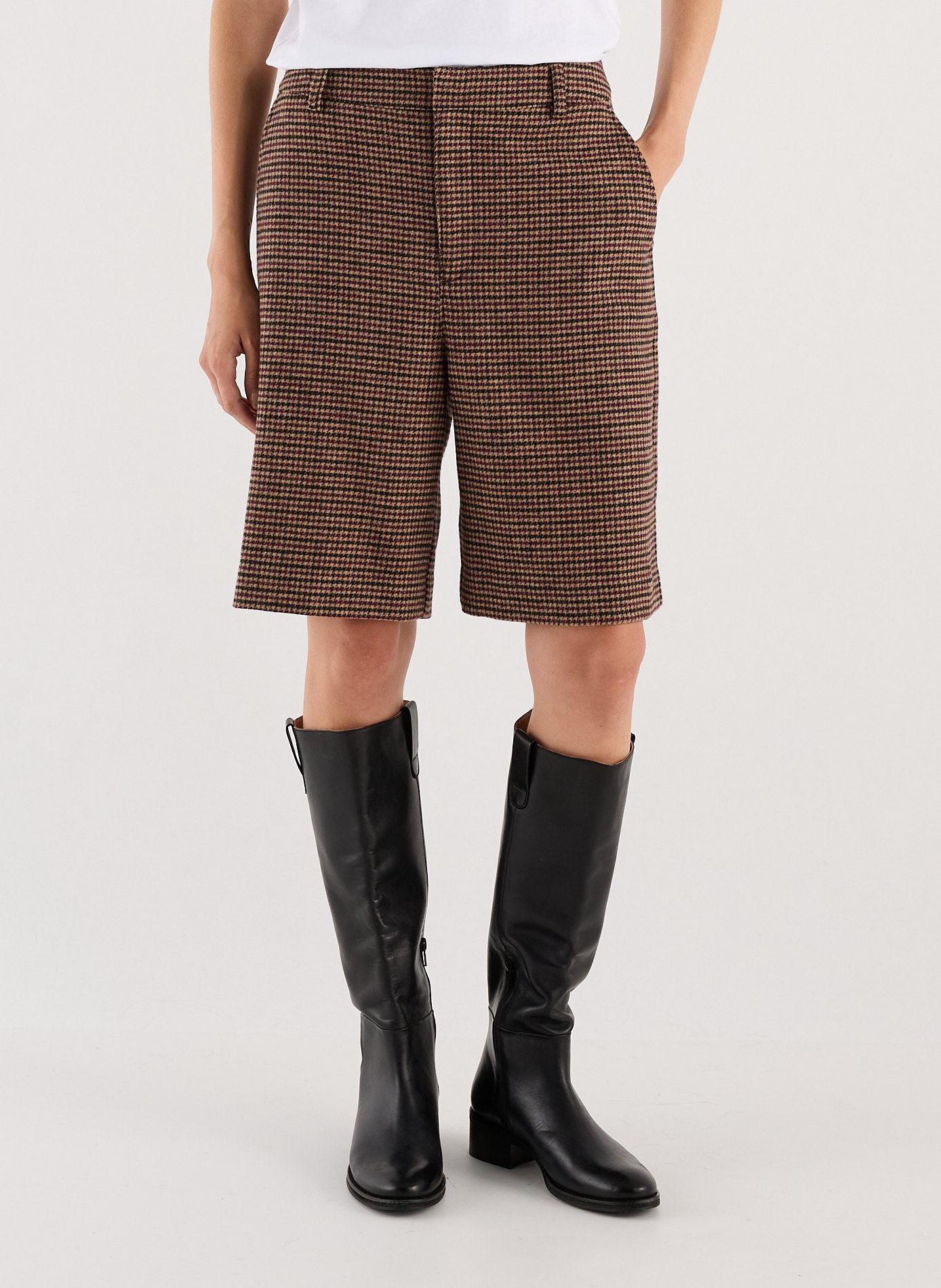 Straight mid-rise Bermuda shorts with pattern SAISON 1865 Multicolored