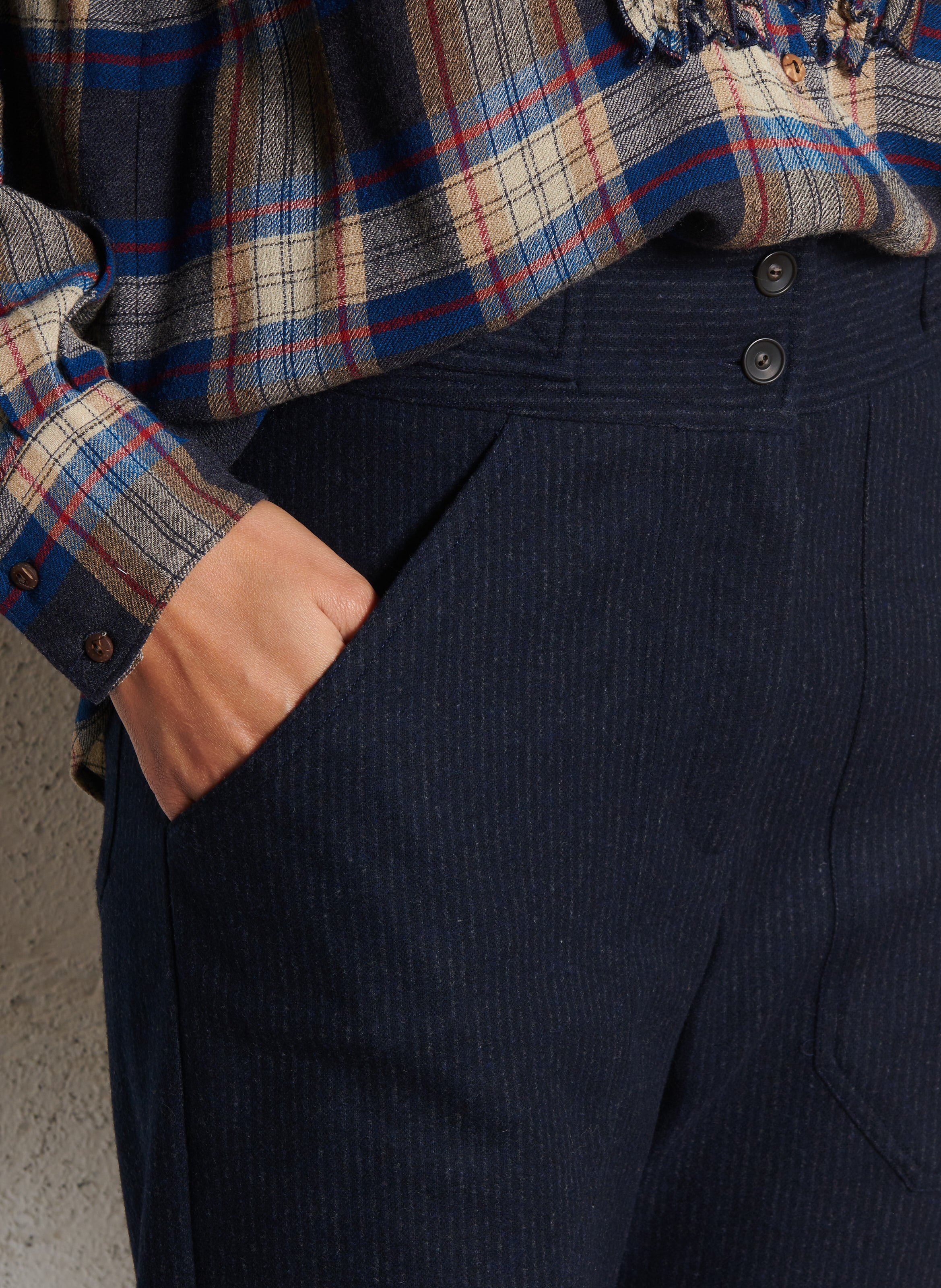 Straight wool trousers DIEGA Blue