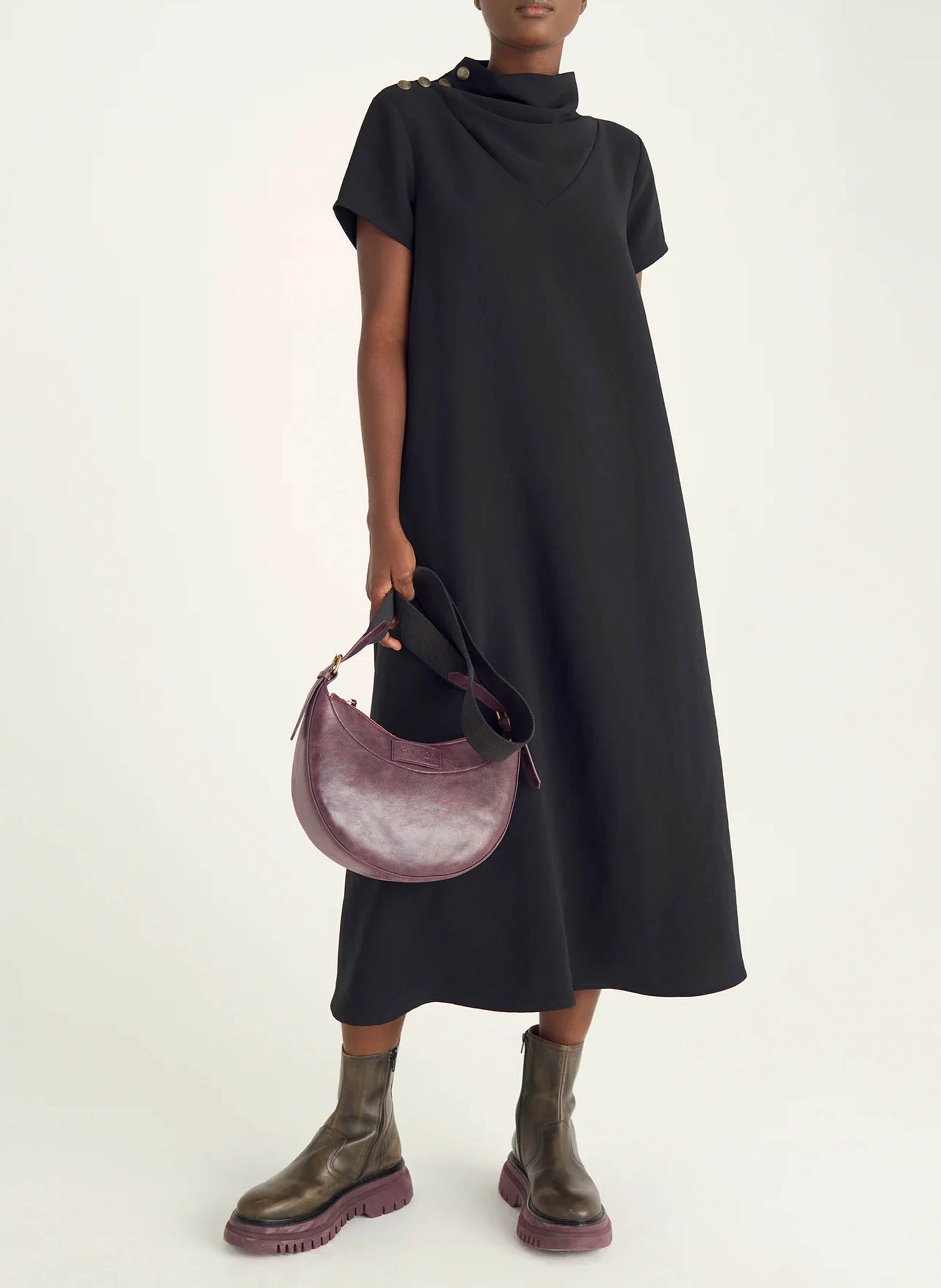 Robe midi col montant COTELAC Noir