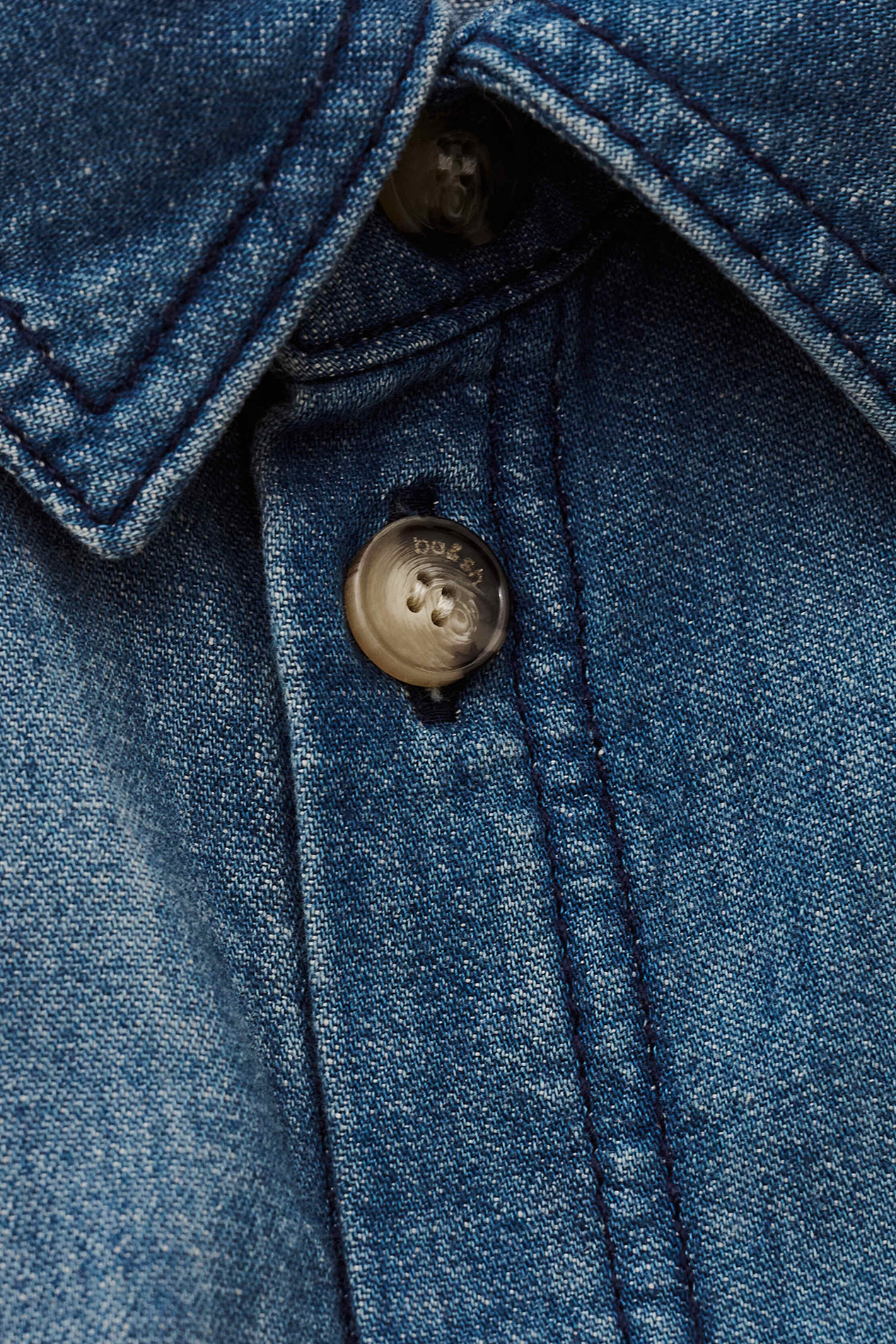 Combinaison col classique en denim de coton BA&SH Bleu