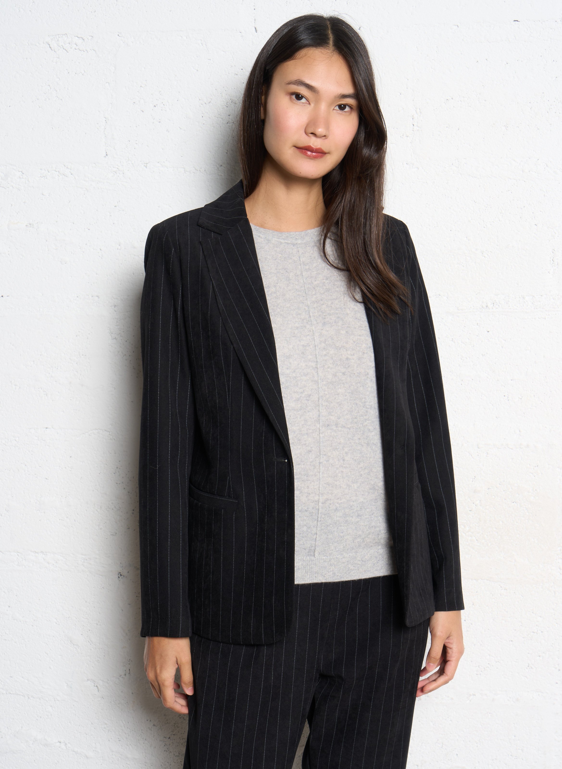 Veste de tailleur à rayures PLEASE Noir