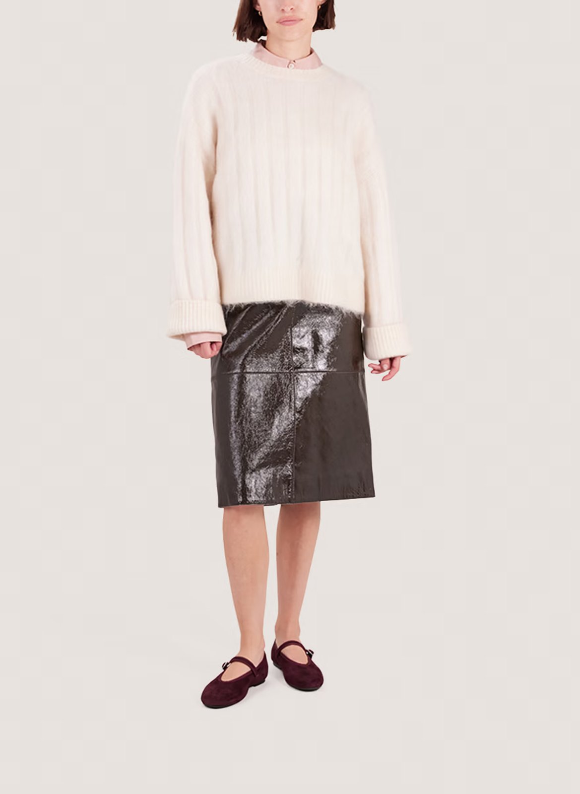 Ballerines en cuir velours JONAK Rouge