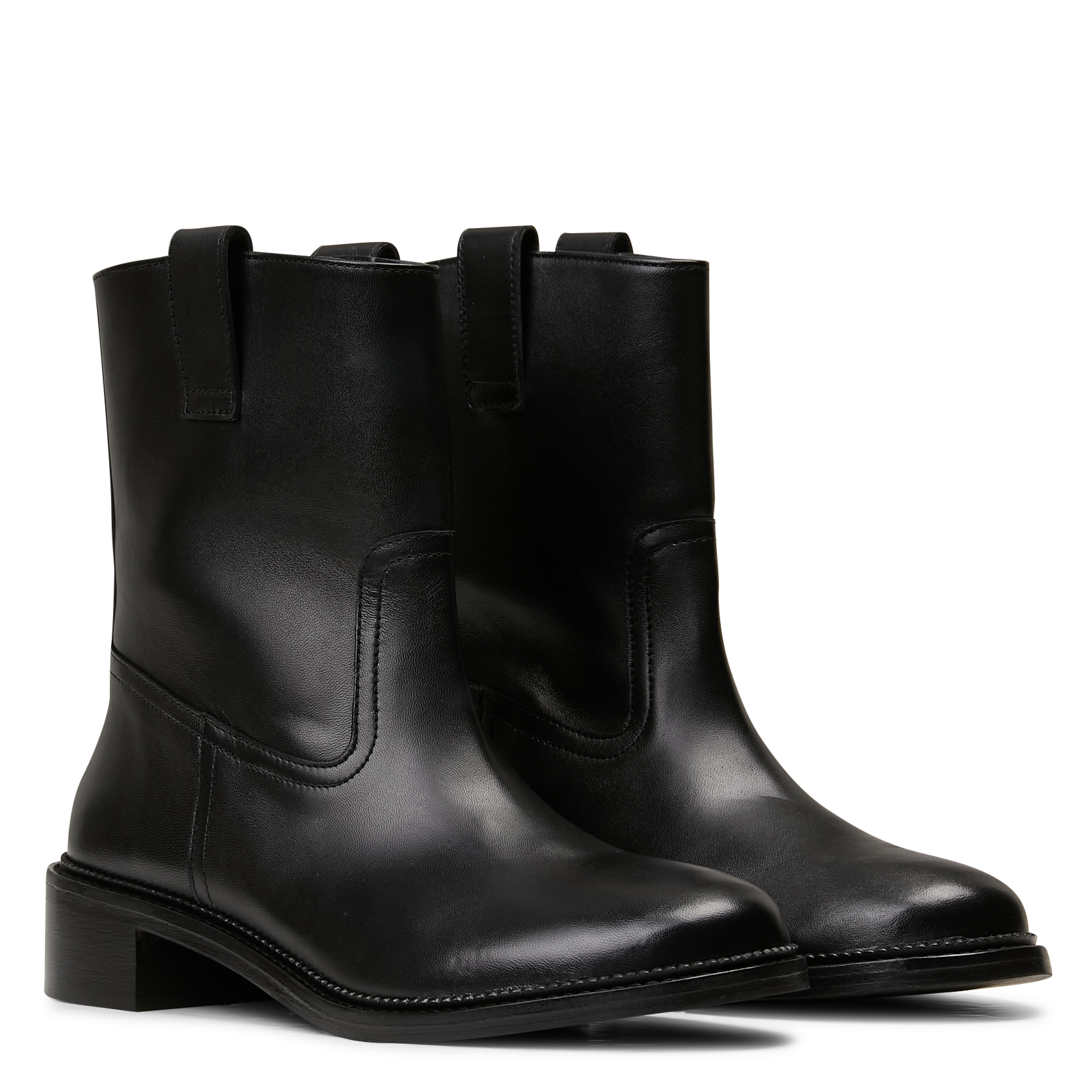 Bottines unies à enfiler en cuir BOBBIES Noir