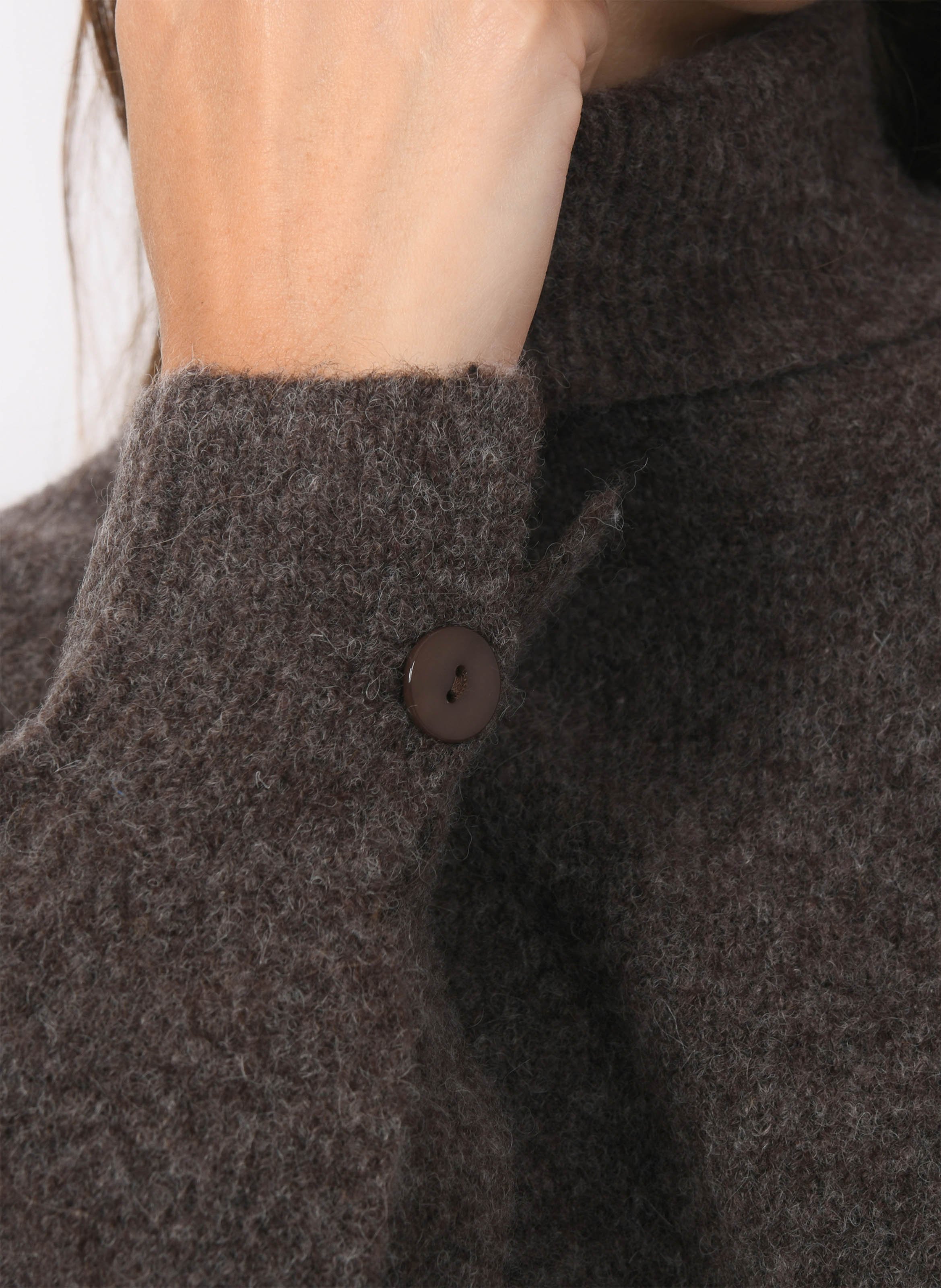 Pull droit col roulé en laine mélangée KOOKAI Marron