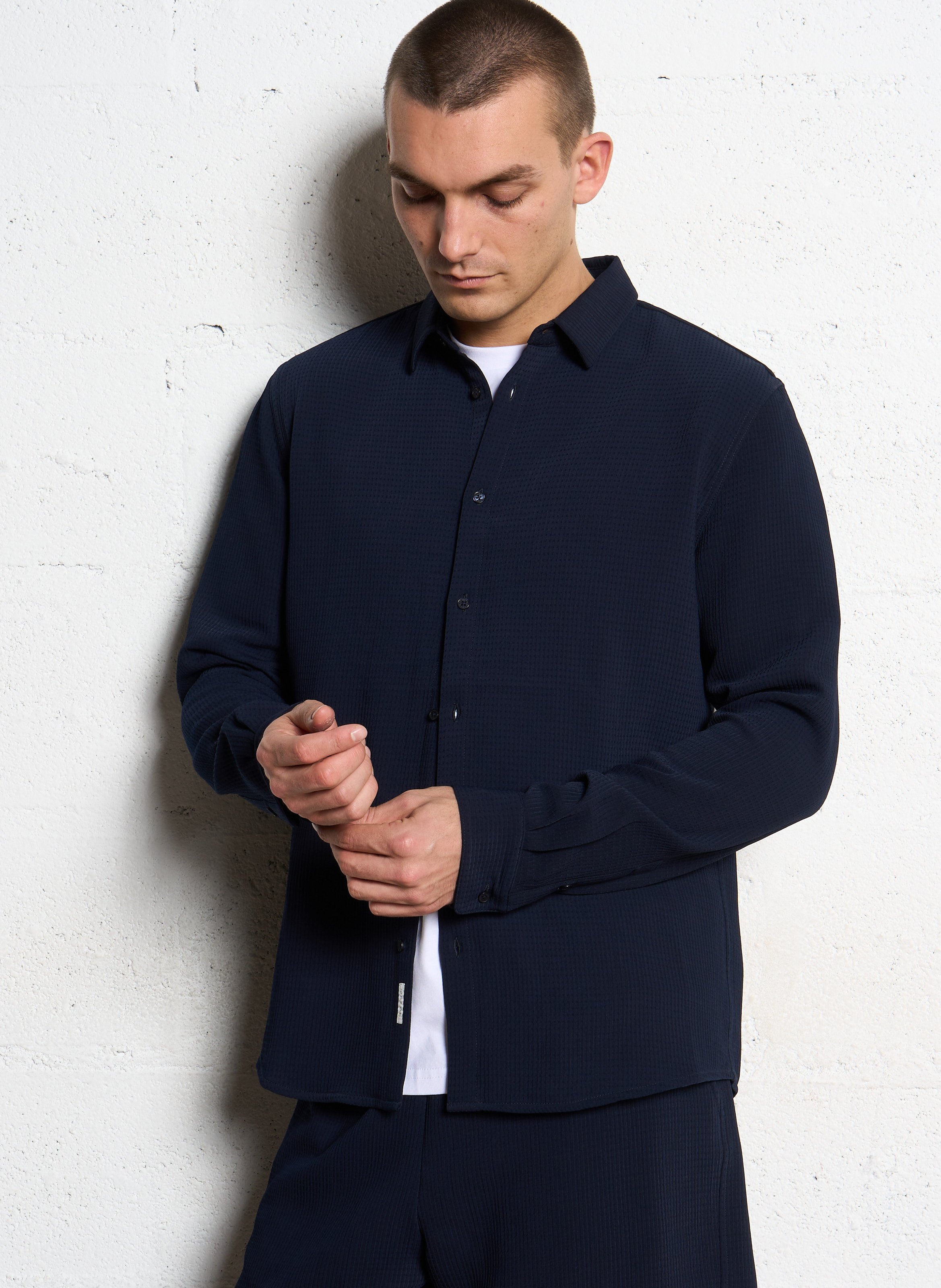 Bedrucktes Hemd mit klassischem Kragen IKKS Blau