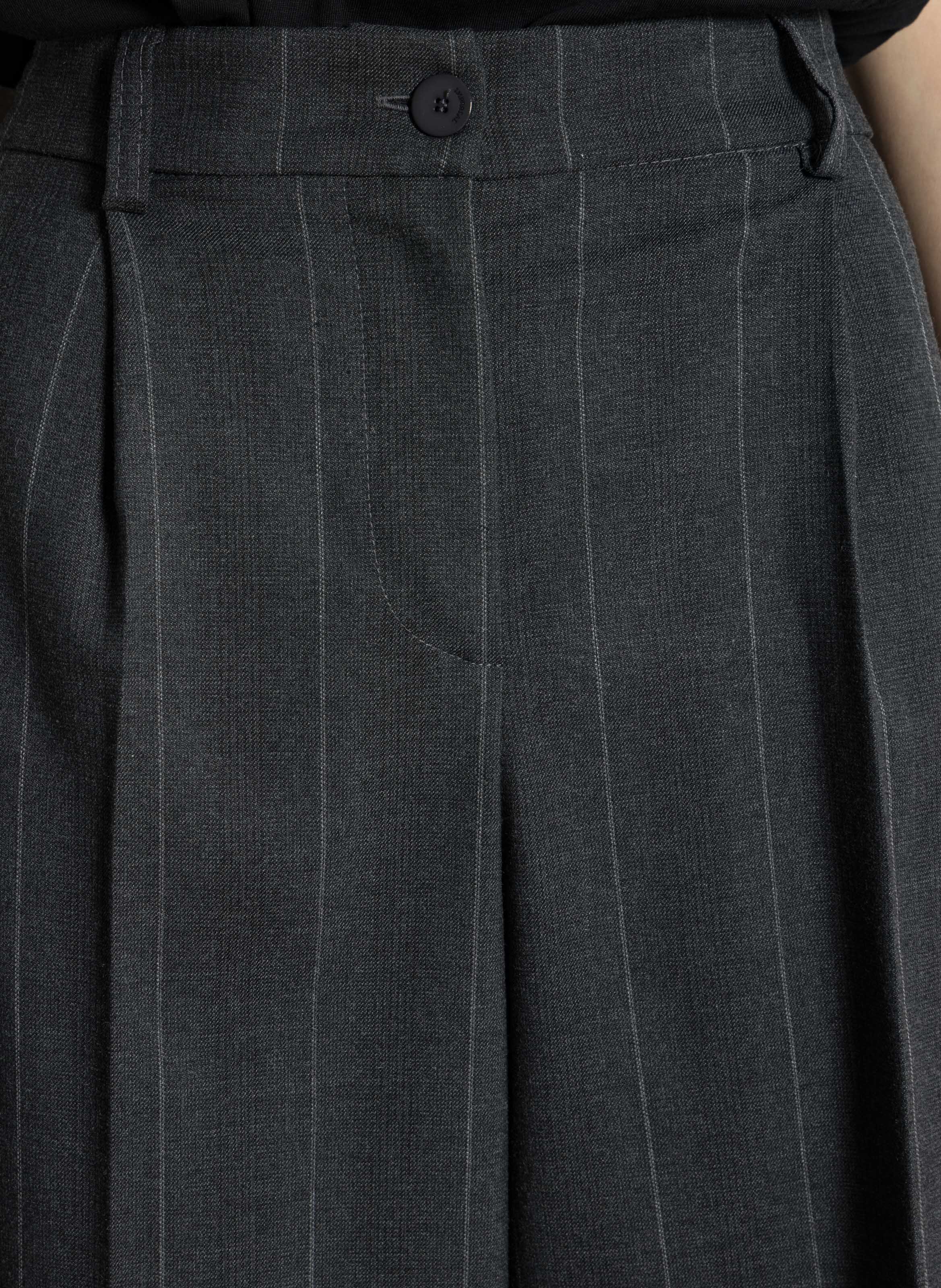 High-waisted striped Bermuda shorts IMPERIAL Grey