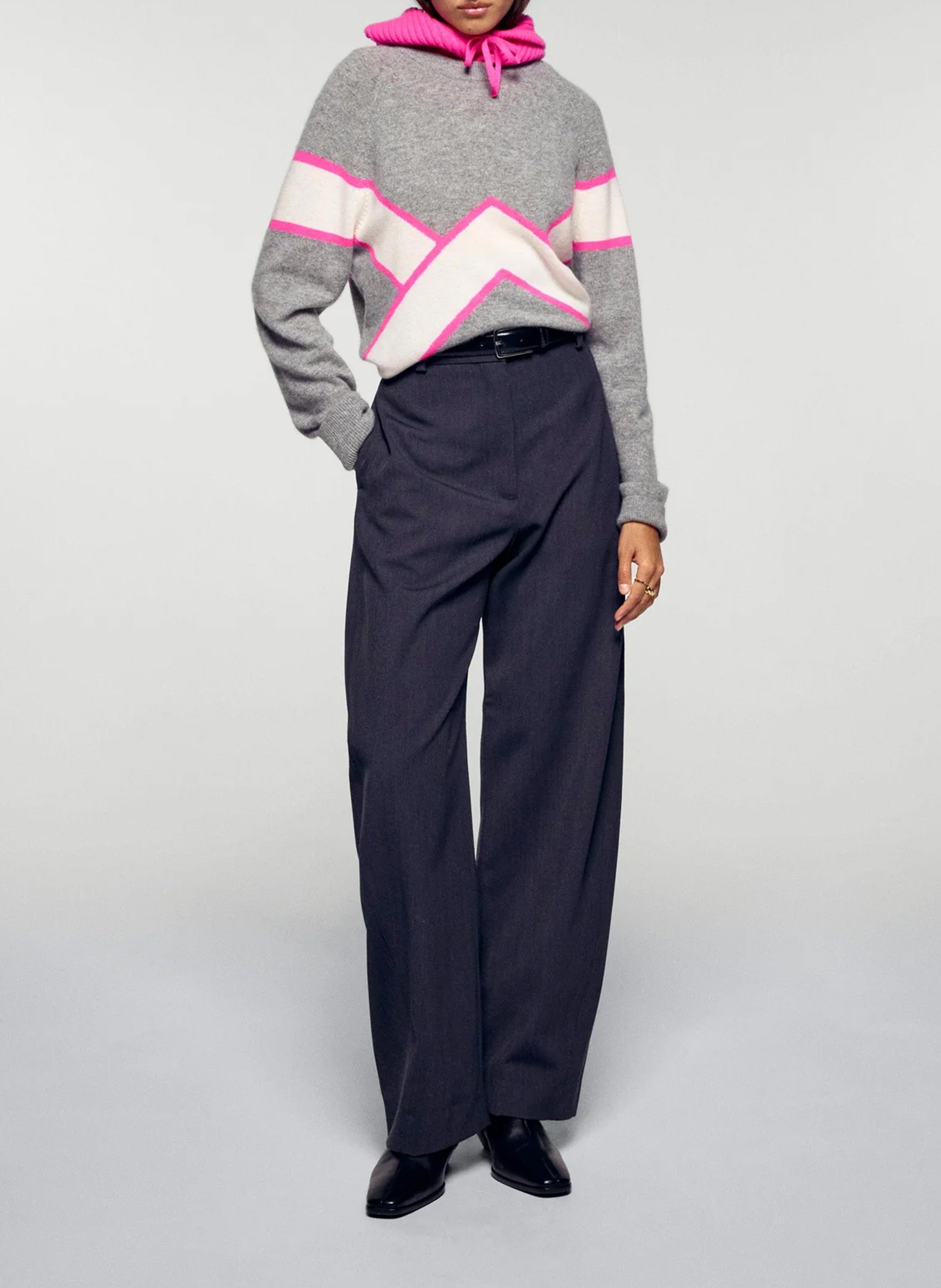 Pull col rond en cachemire FROM FUTURE Gris