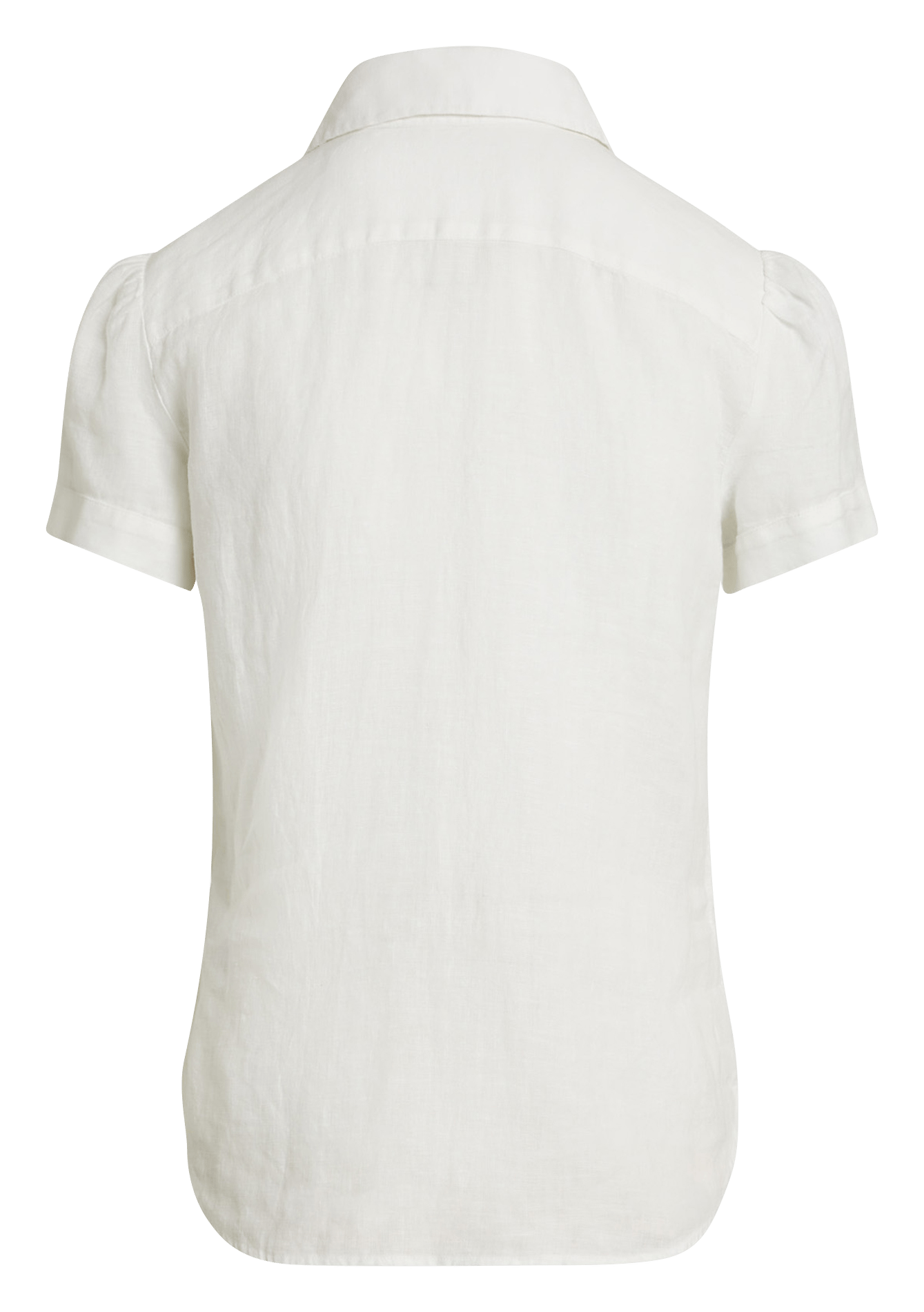 Chemise manches courtes à logo en lin Blanc