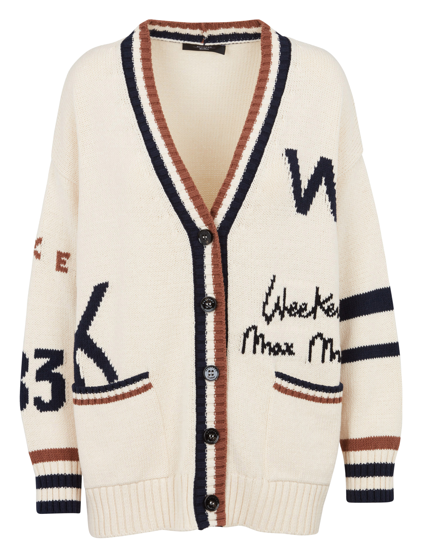 Oversized cotton blend cardigan MAX MARA WEEK END Black