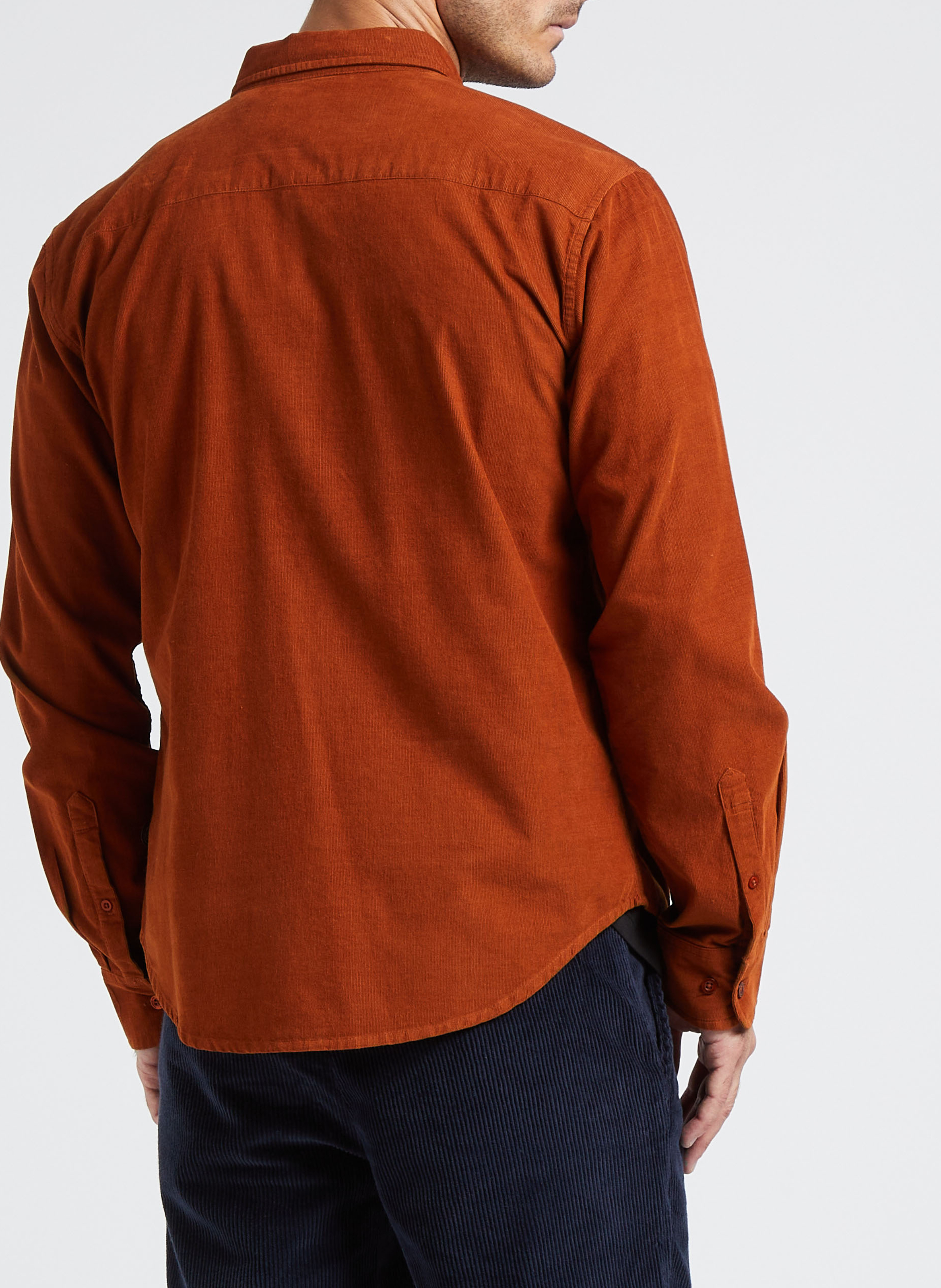 Chemise col américain regular-fit en coton  THINKING MU Orange