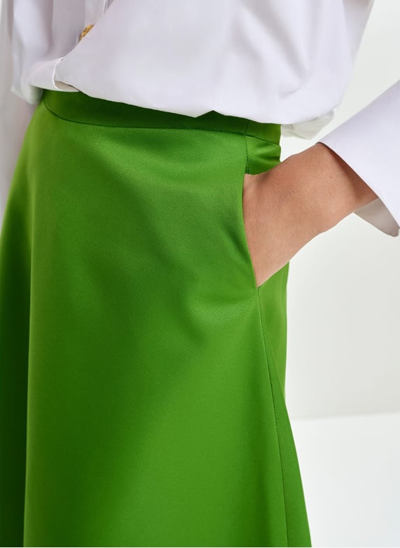 Jupe longue verte en shantung couleur vert émeraude | Liu Jo Jupe longue verte en shantung couleur vert émeraude | Liu Jo