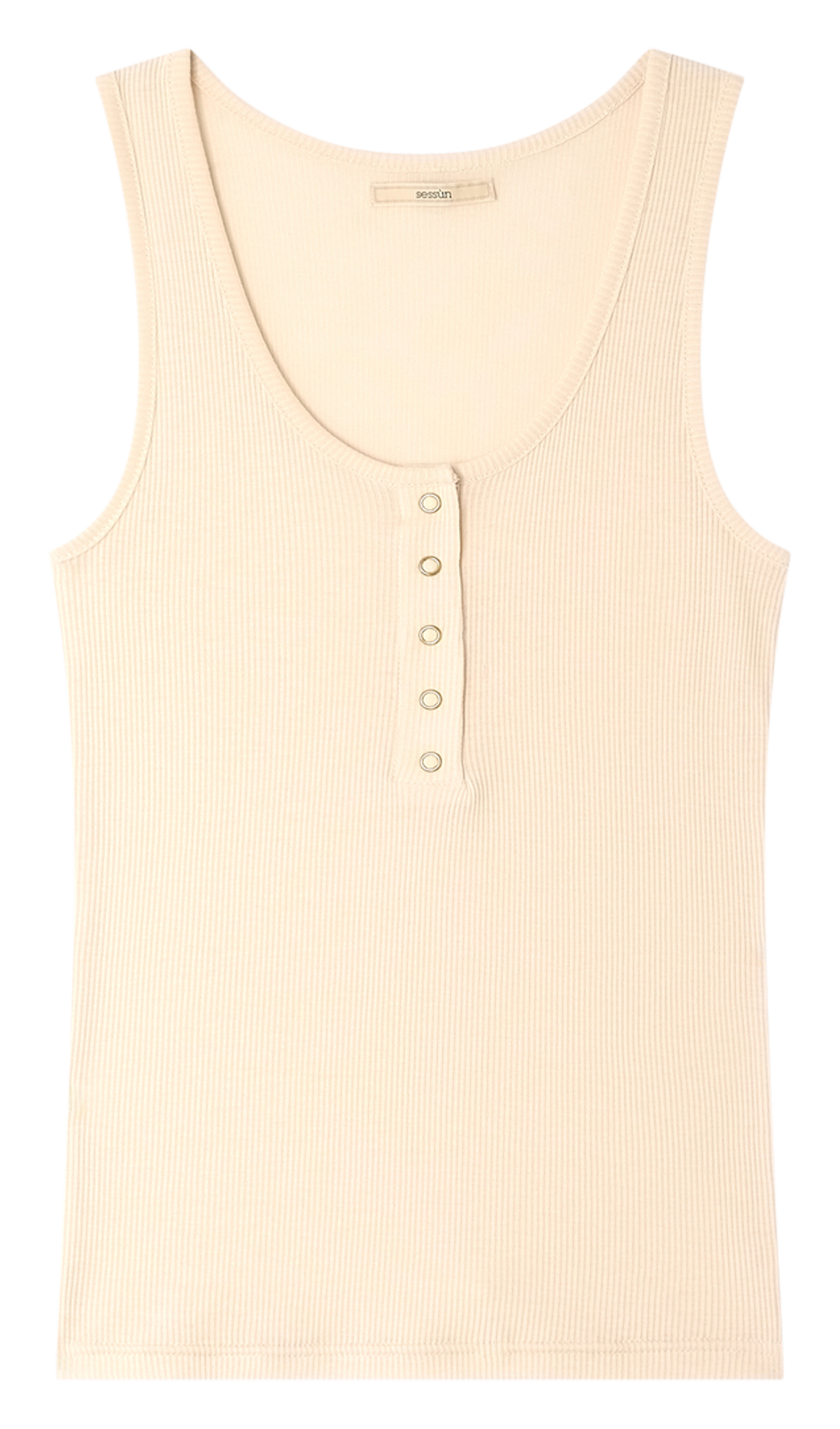 Aansluitende tanktop in effen jersey SESSUN Beige