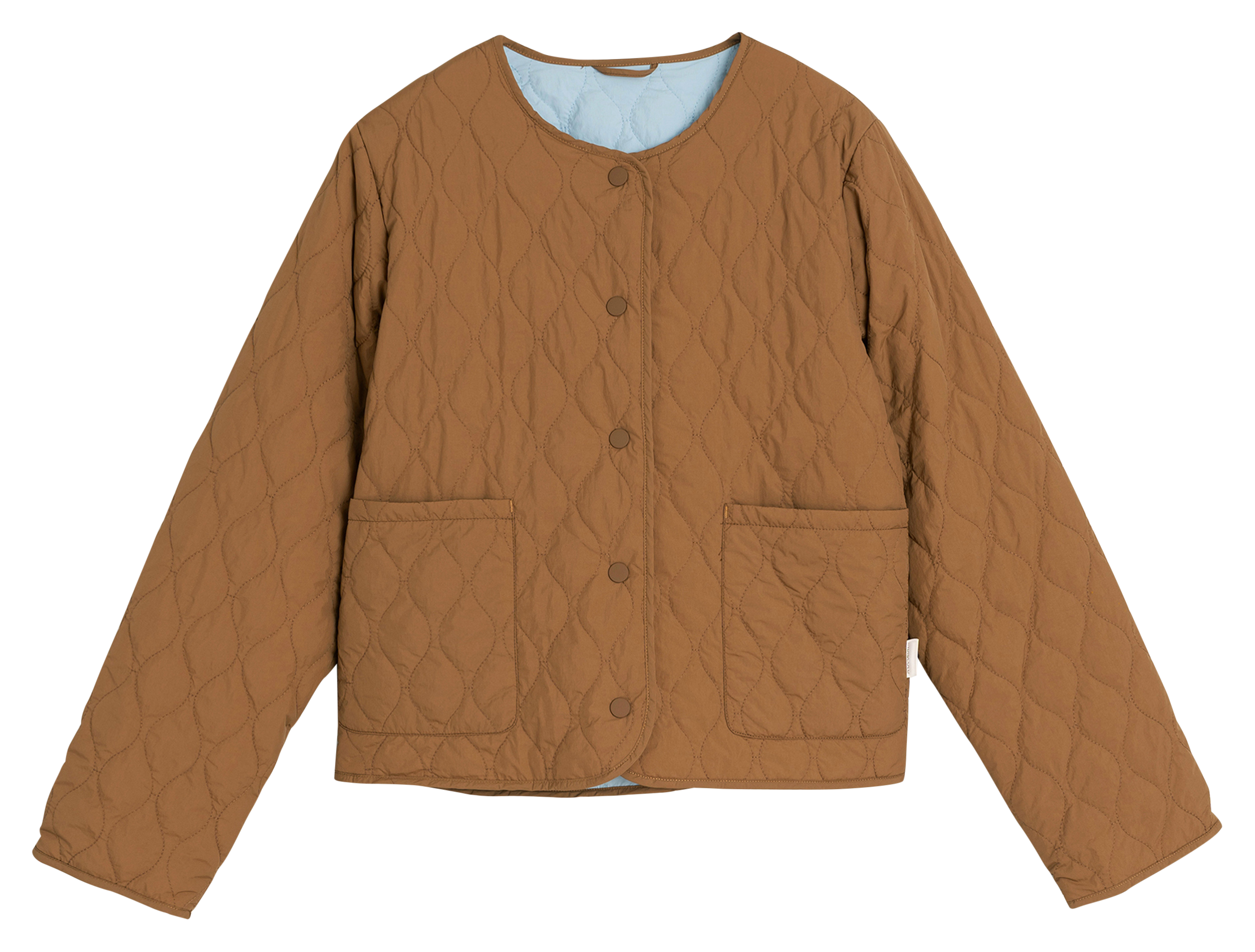 Gepolsterte gerade Jacke mit Rundhalsausschnitt INDI & COLD Beige