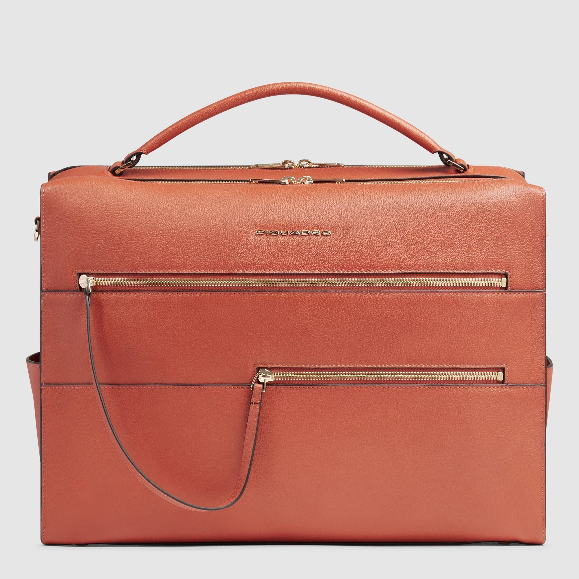 Women's laptop bag with iPad® compartment, shock protection, and RFID protection PIQUADRO Orange