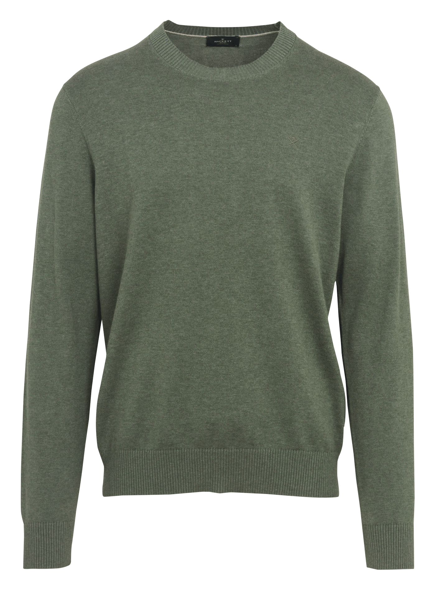 Gerade geschnittener Rundhalspullover aus Baumwolle mit Stickerei HACKETT