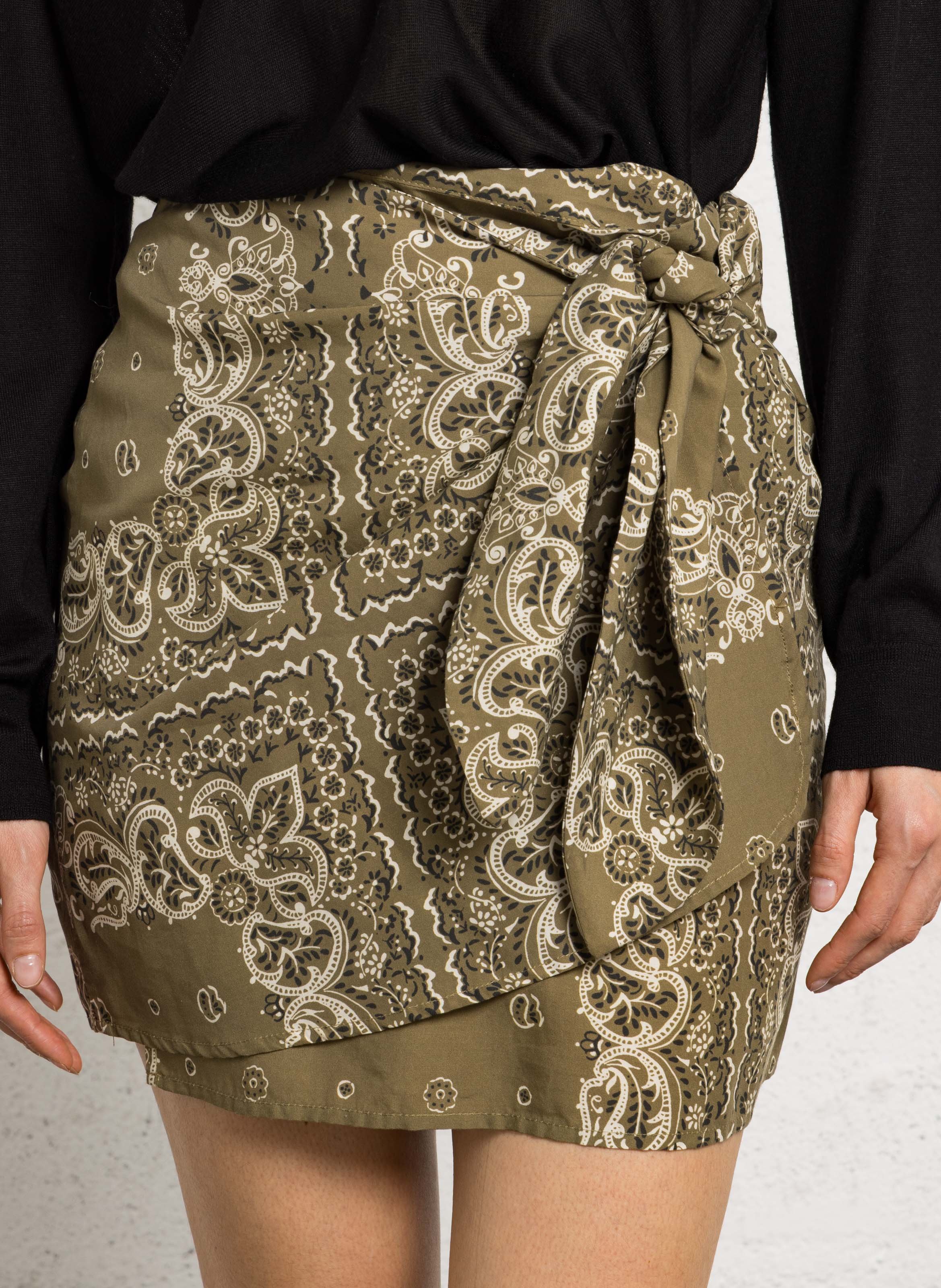 Axiroad - Bedruckter Midirock THE NEW SOCIETY Khaki