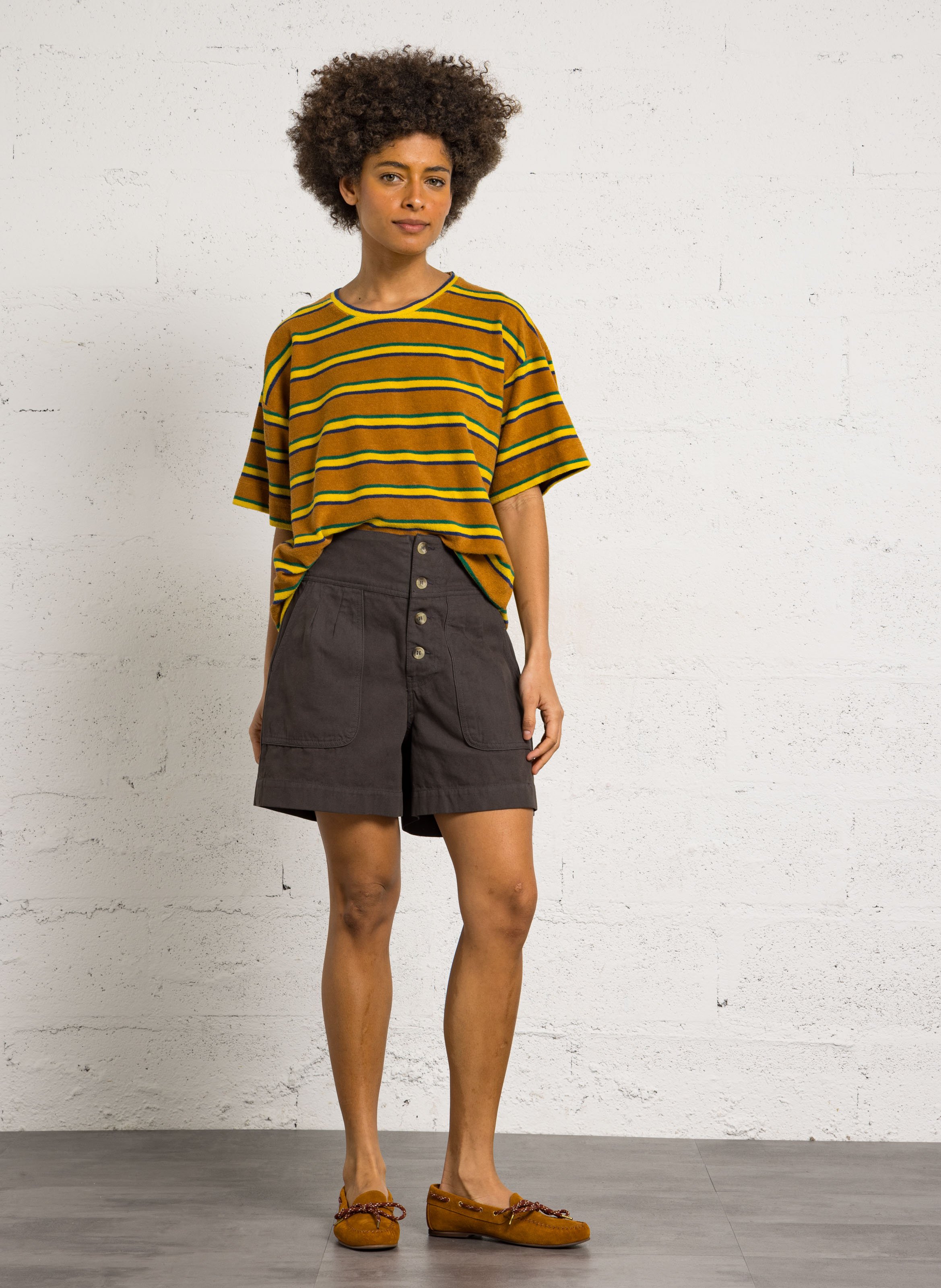 Mocassins en cuir velours MAISON 123 Beige