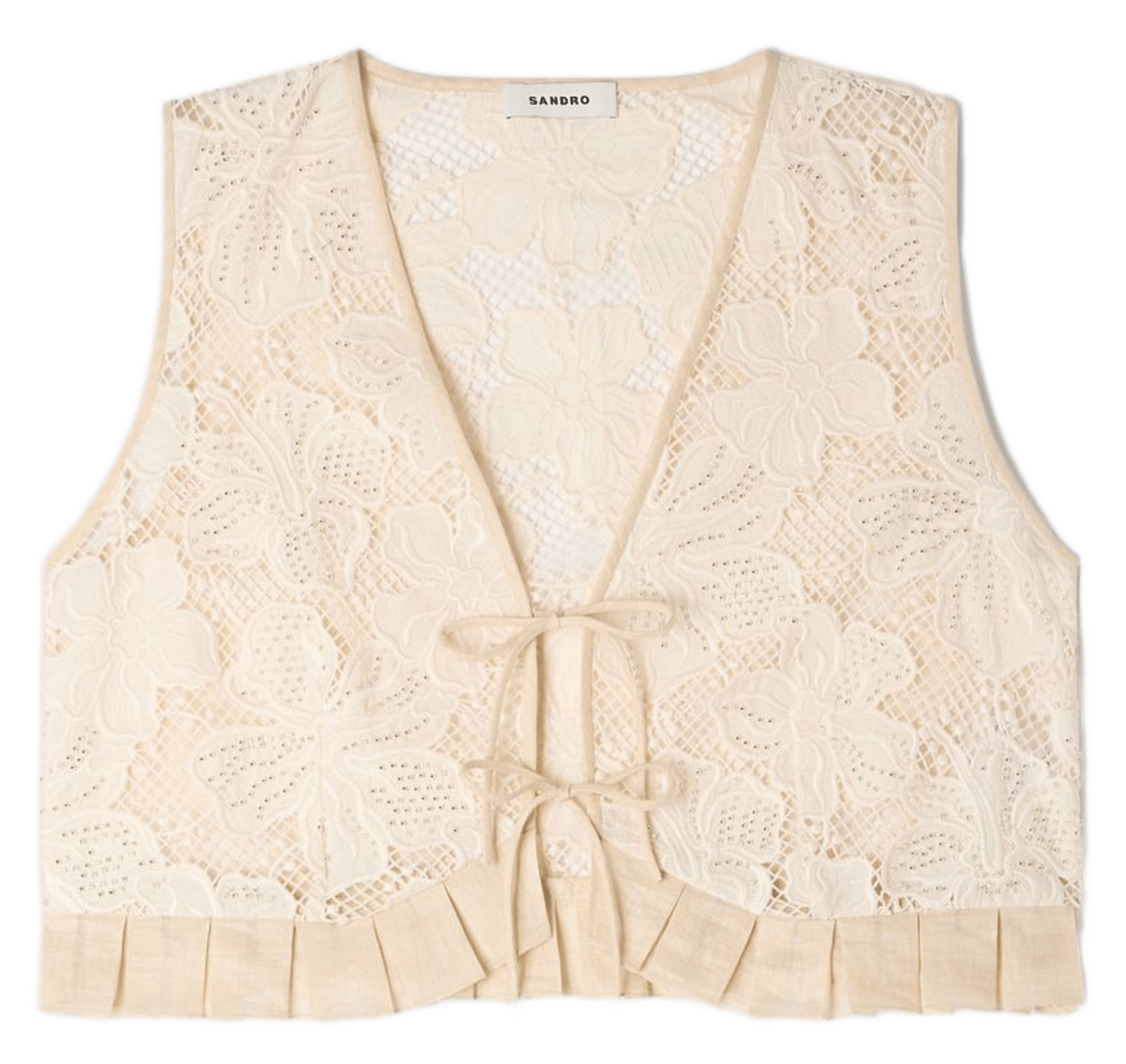 Top met V-hals SANDRO Beige