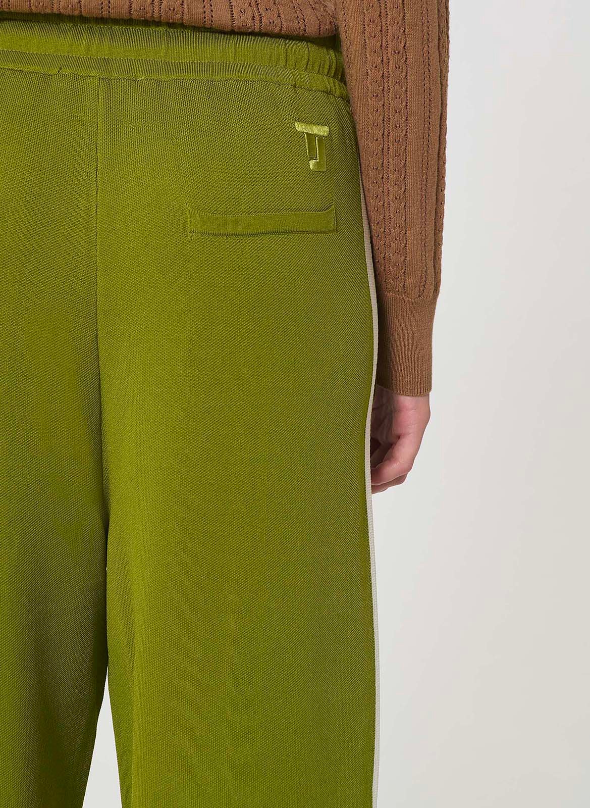 Pantalon droit en maille TARA JARMON Vert