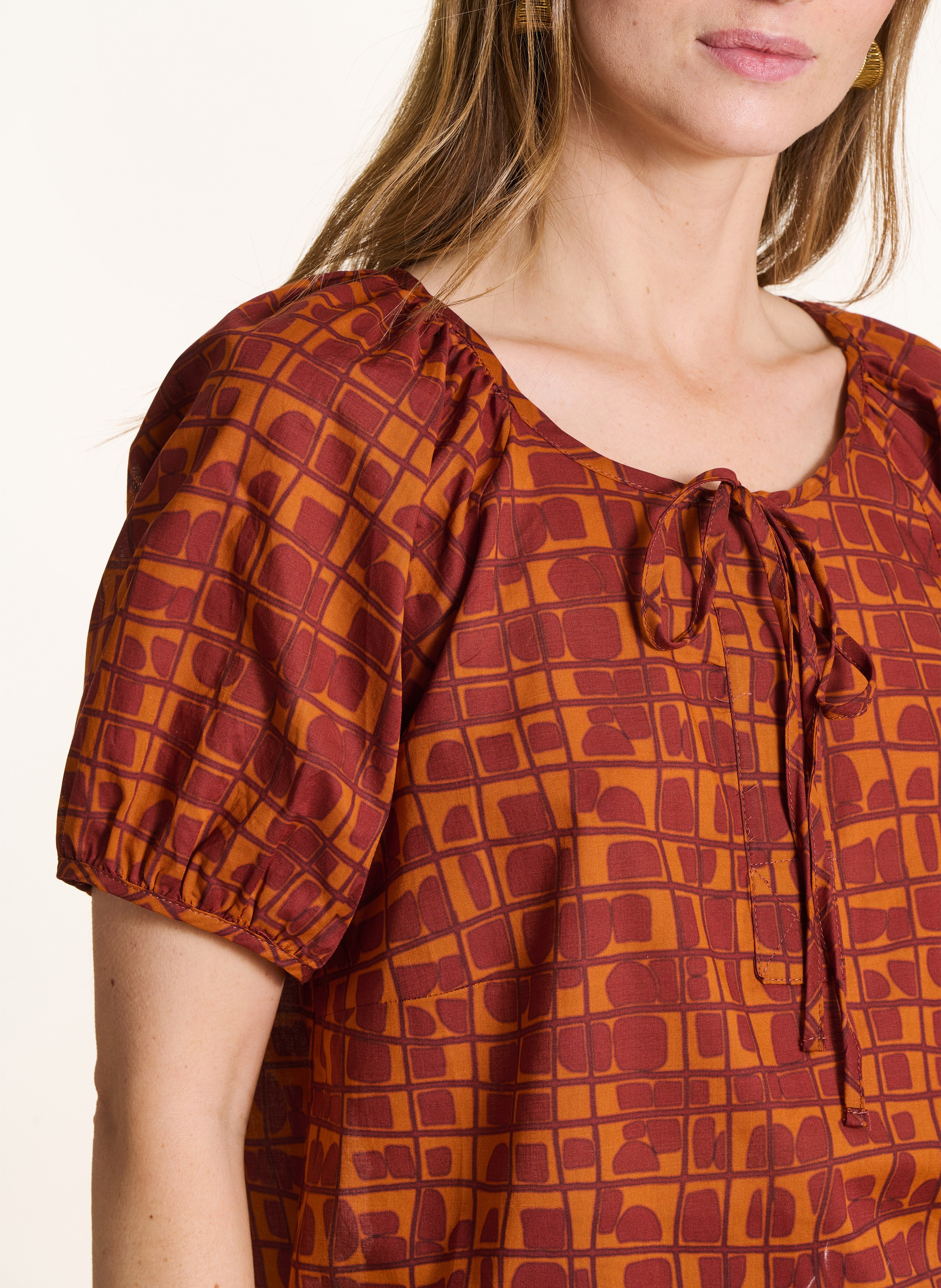 Ruimvallende, katoenen top LA FEE MARABOUTEE Veelkleurig