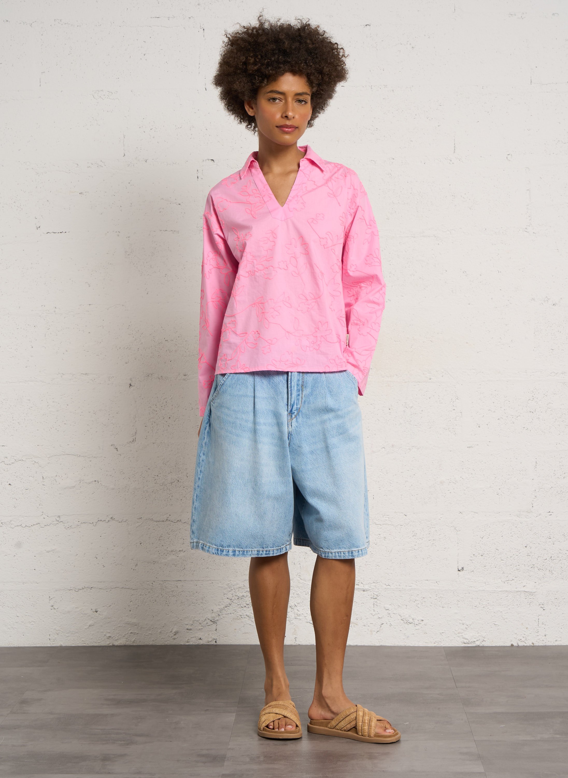 Culotte-Rock aus gemischter Baumwolle LE TEMPS DES CERISES Blau