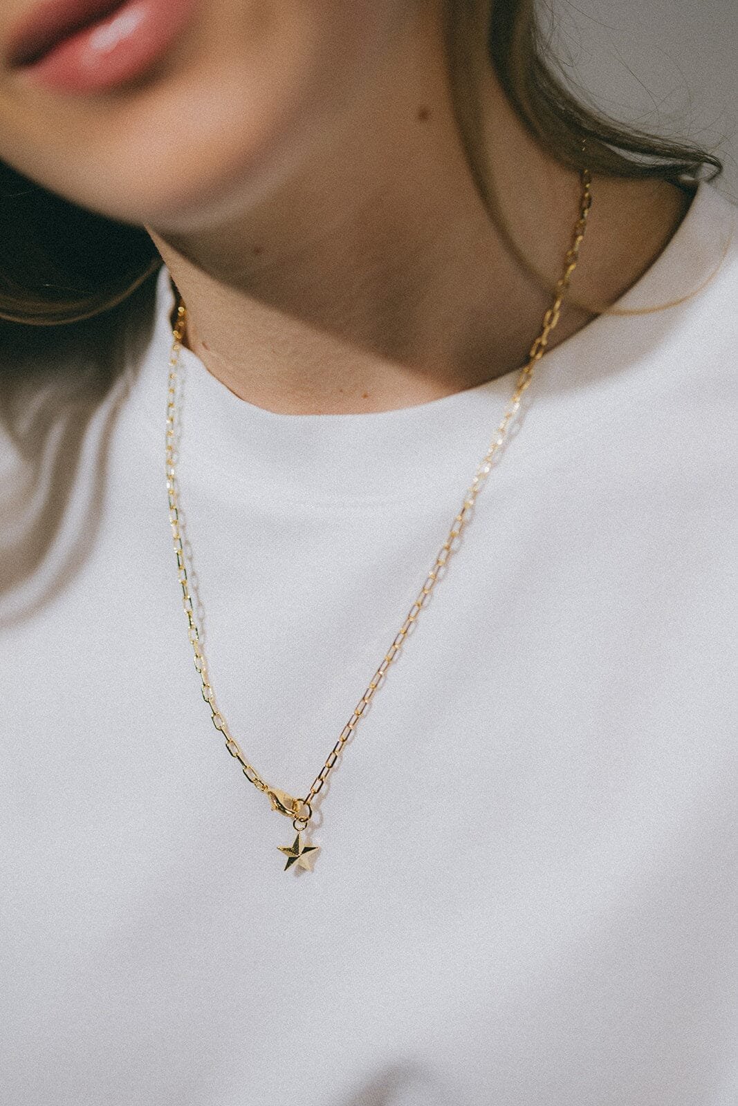 Silver-plated star necklace Golden