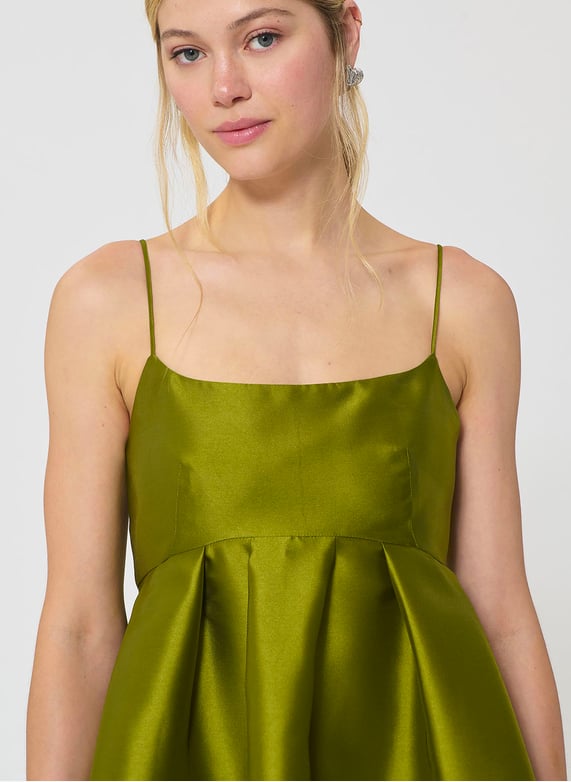 Short puff sleeve satin dress Green Tara jarmon - Women | Place des Tendances Short puff sleeve satin dress Green Tara jarmon - Women | Place des Tendances