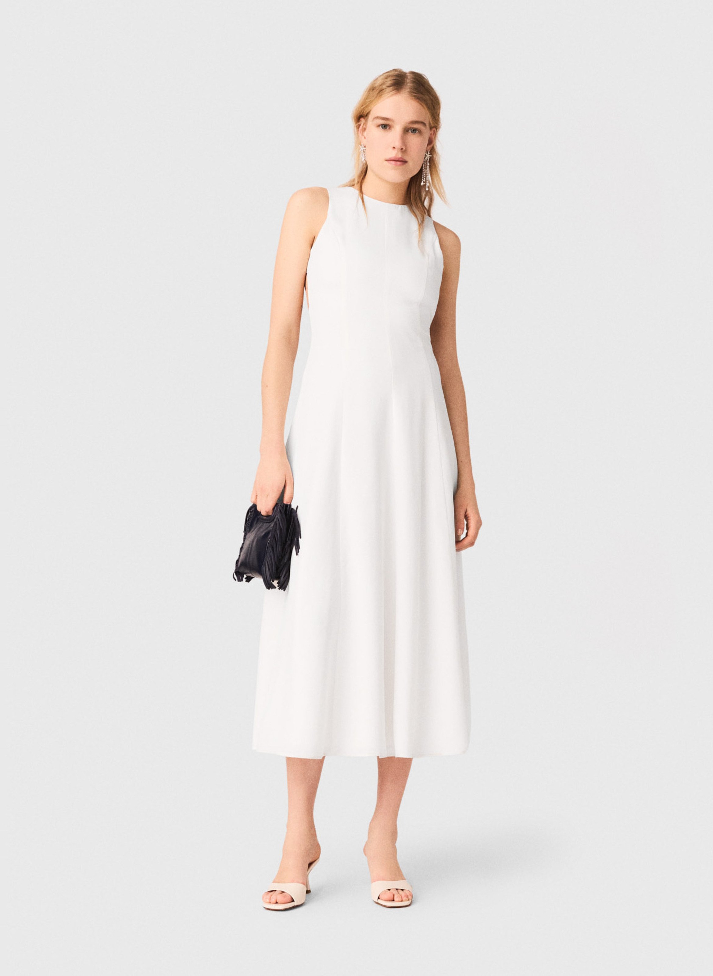 Robe midi dos nu MAJE Blanc