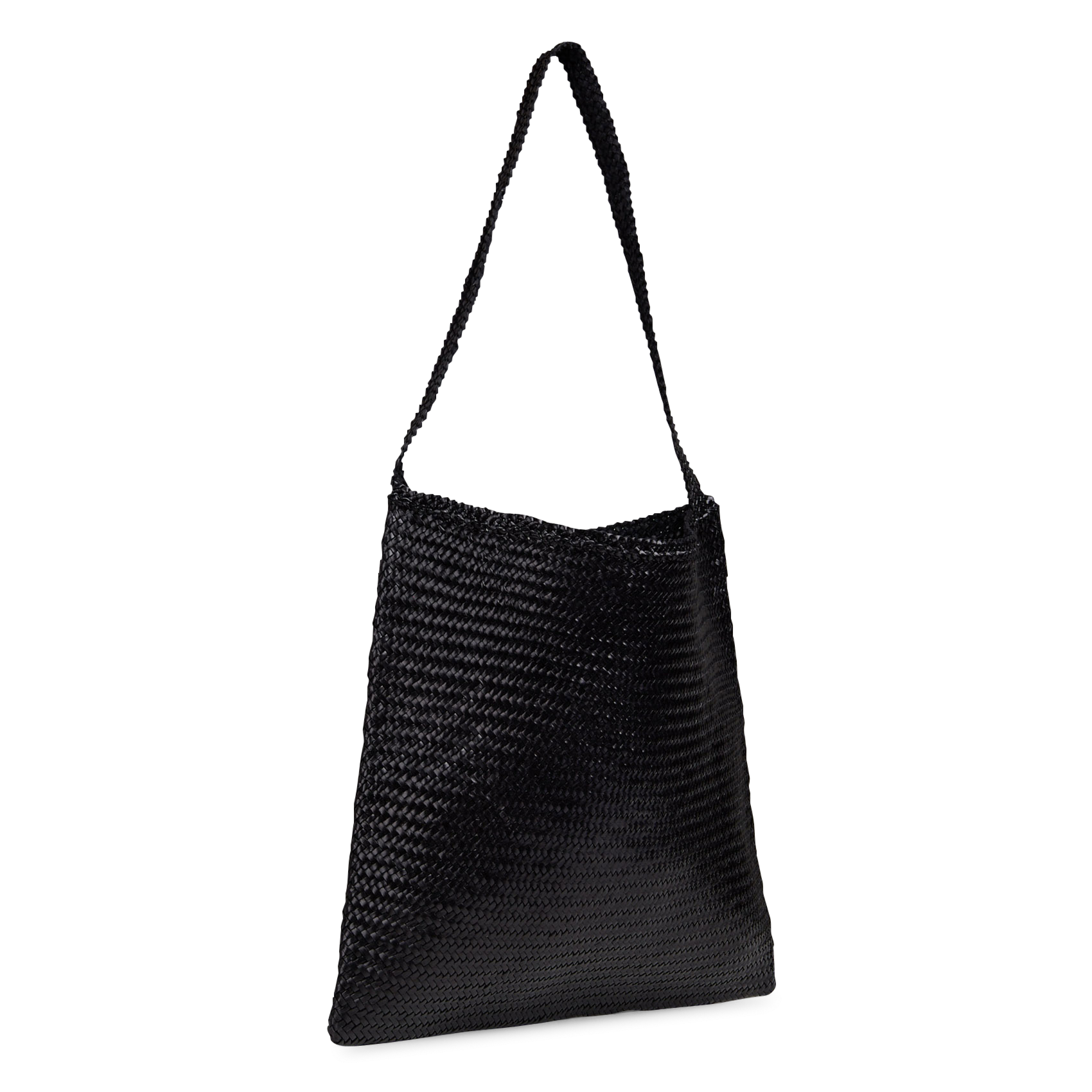 Tote bag en cuir tressé Noir
