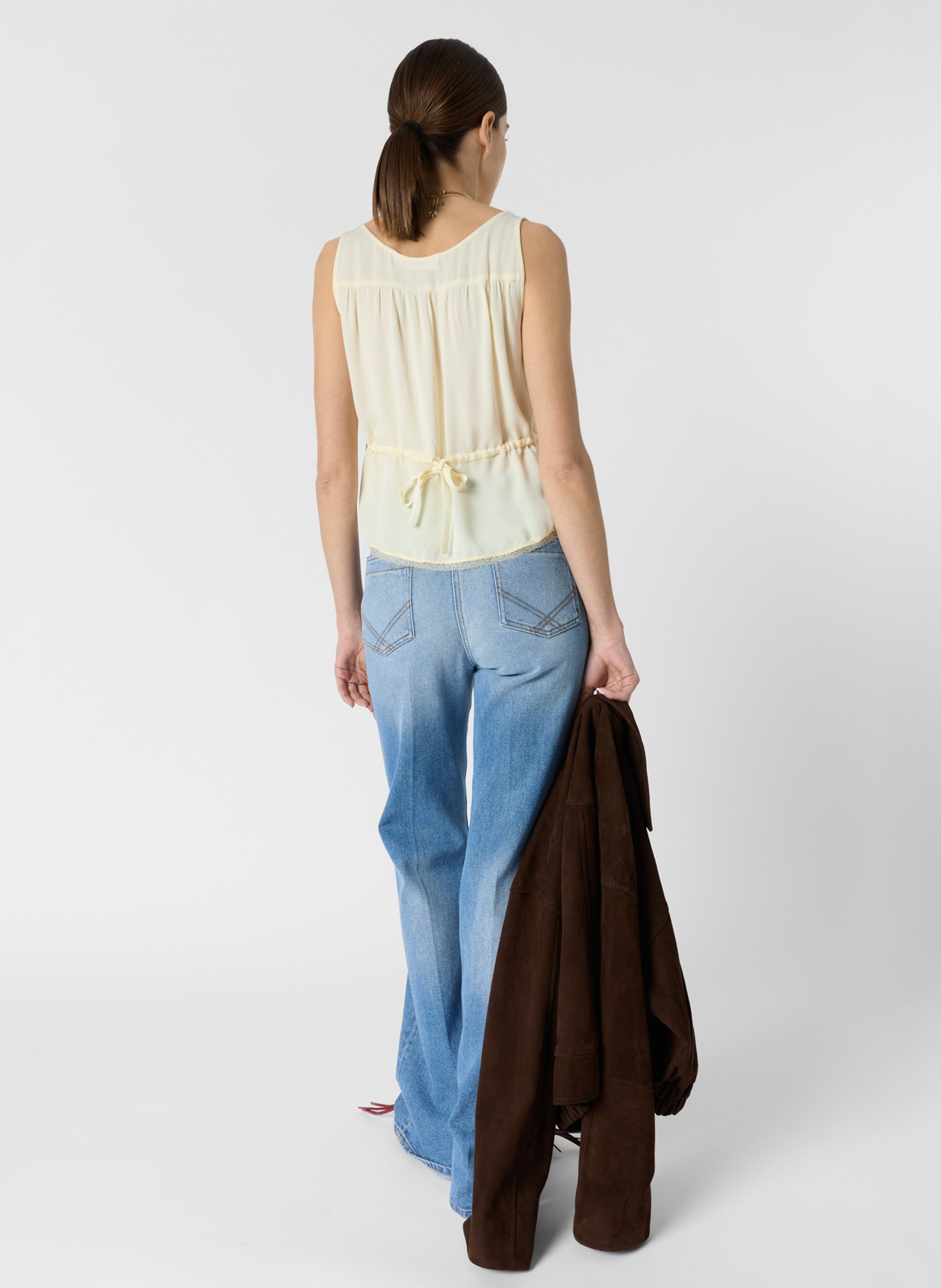 Top recto con cuello de pico GERARD DAREL Beige