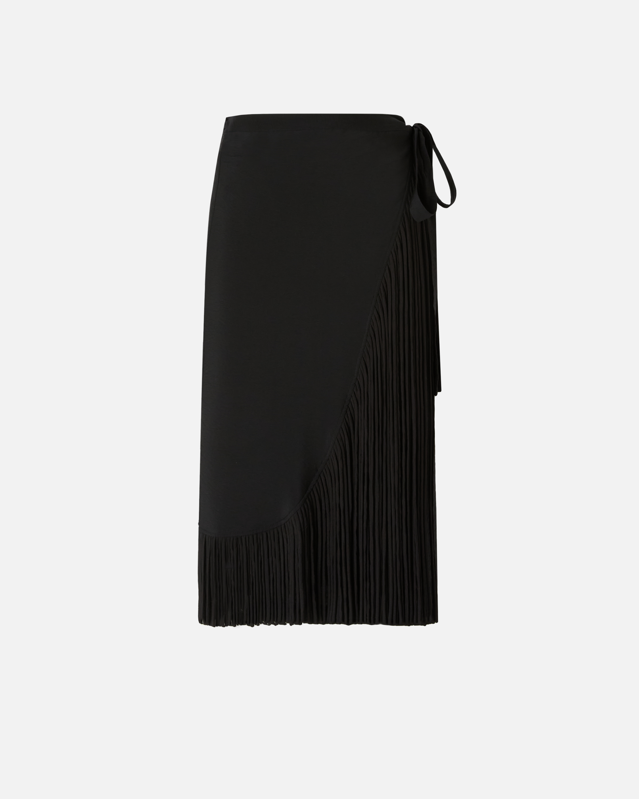 Medium length wrap skirt with fringes PINKO Black
