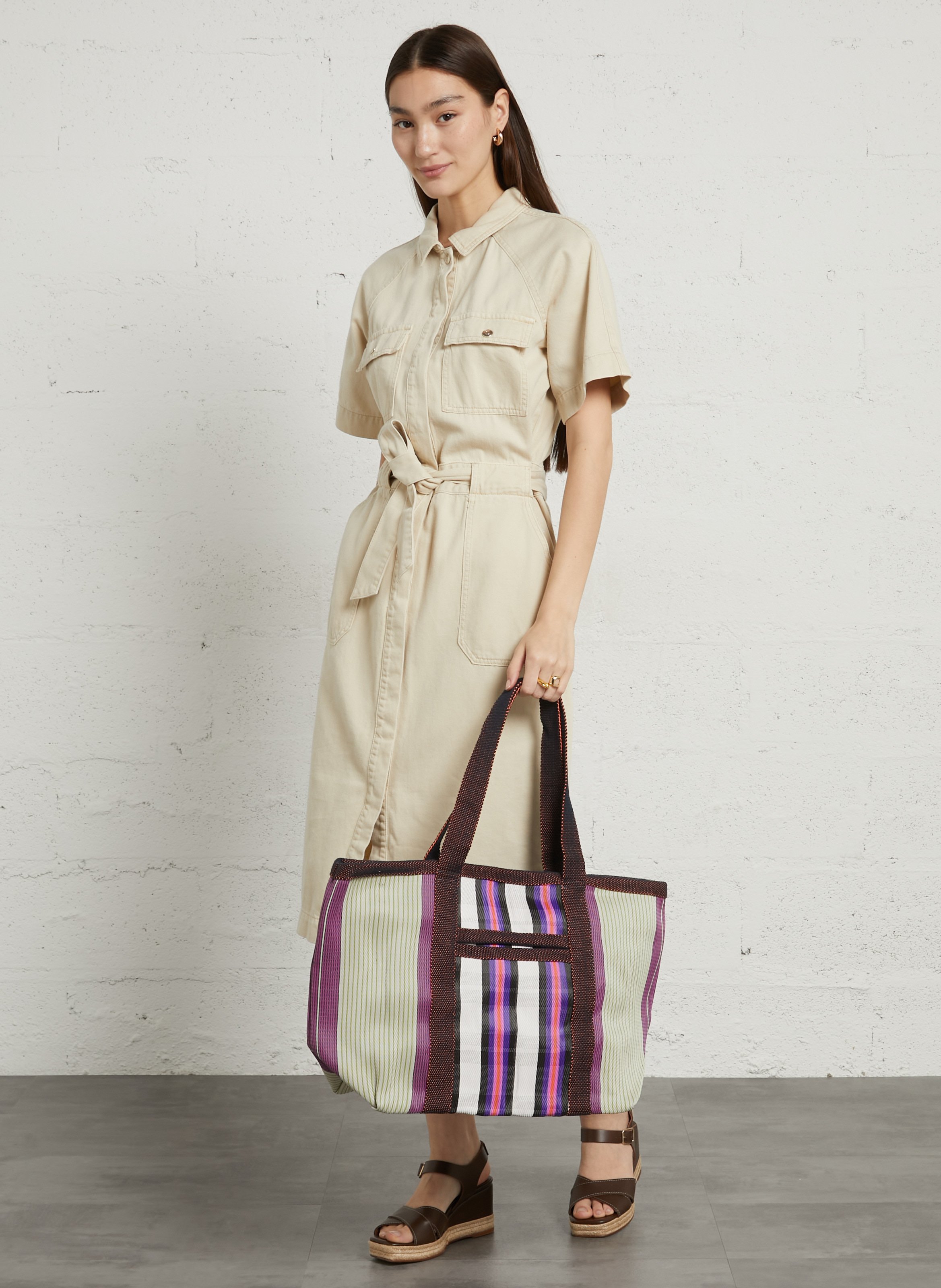 Multicolored Striped Beach Bag BABACHIC BAGS Multicolored