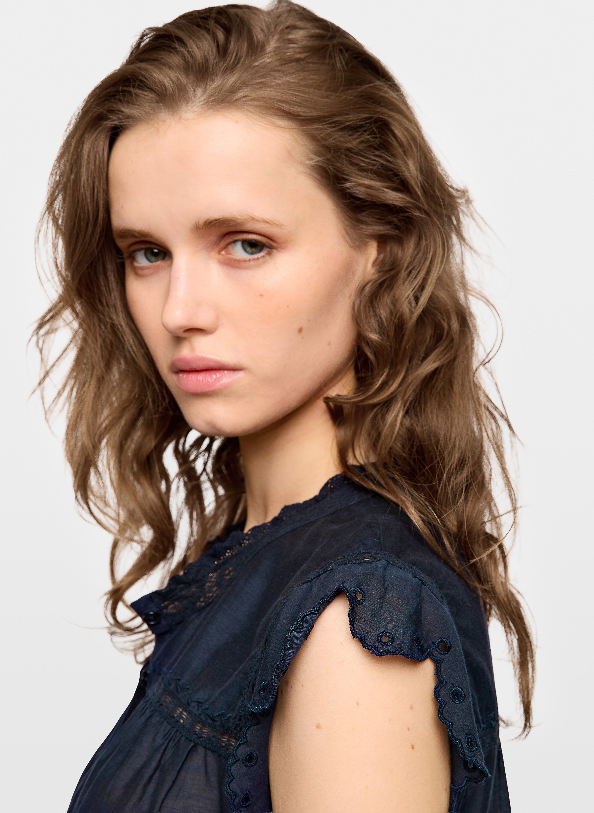 Katoenen blouse met ronde hals ZADIG&VOLTAIRE Blauw