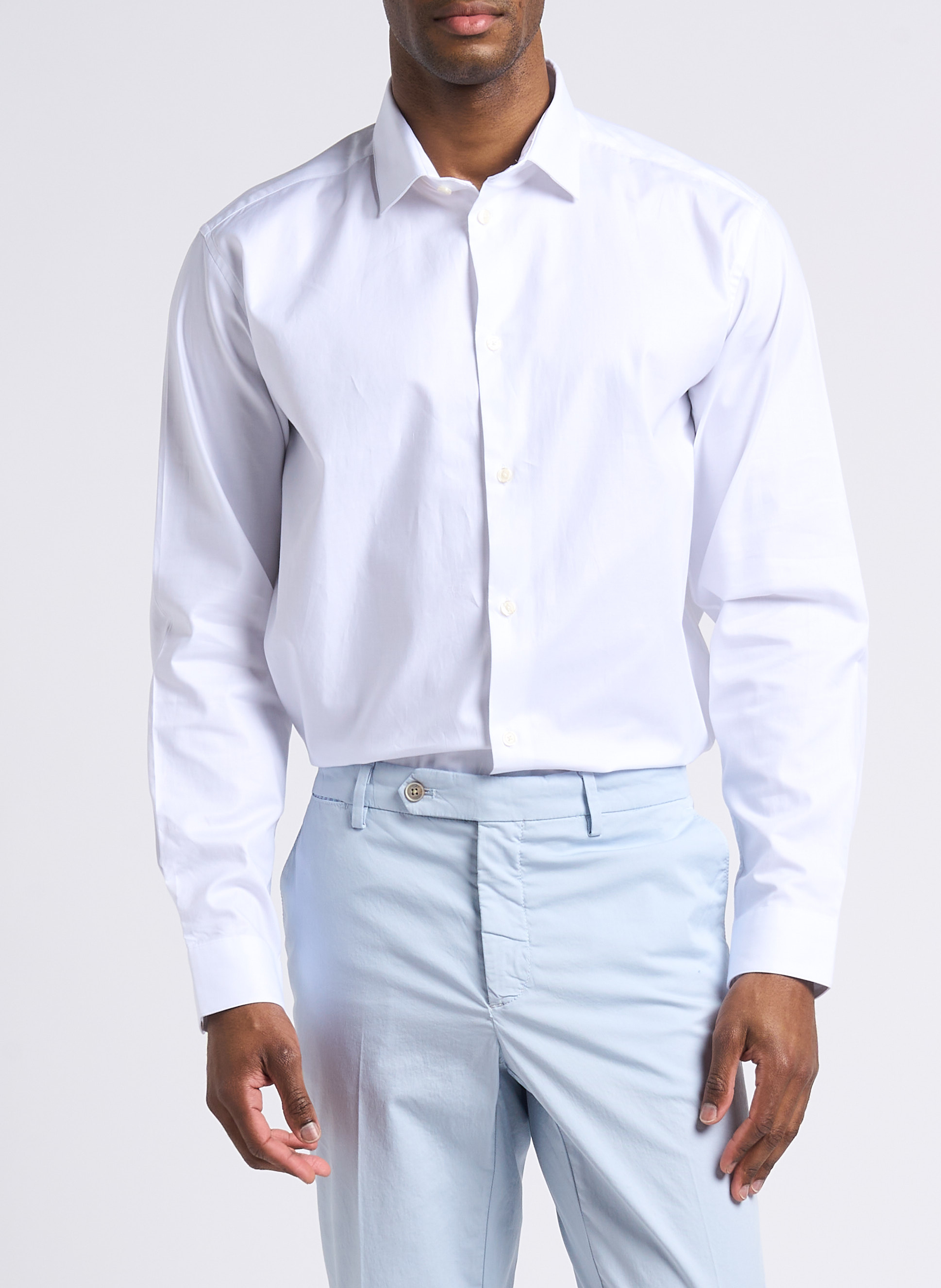 Chemise droite col classique en coton AU PRINTEMPS PARIS