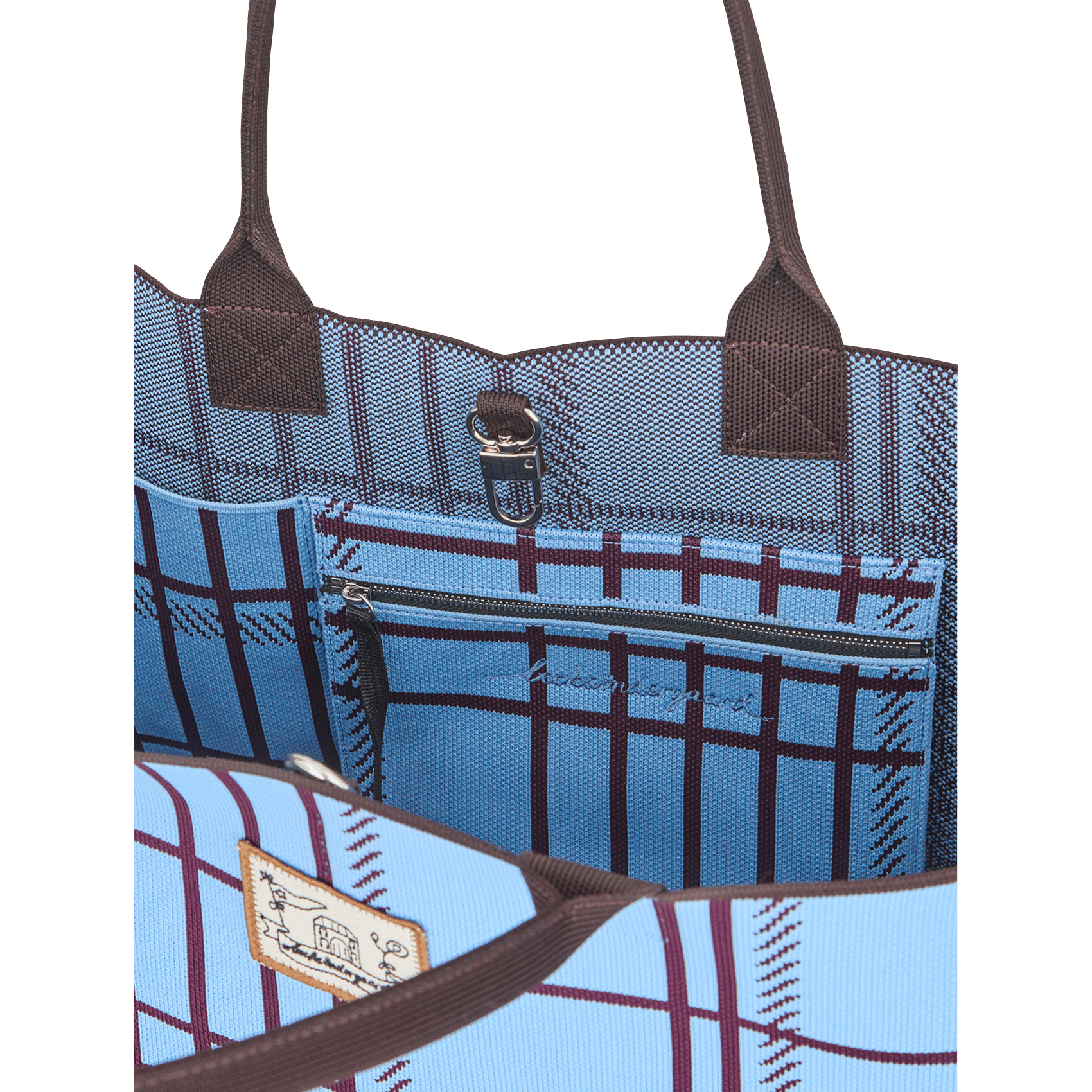 Karierte Shopper-Tasche BECKSONDERGAARD Blau