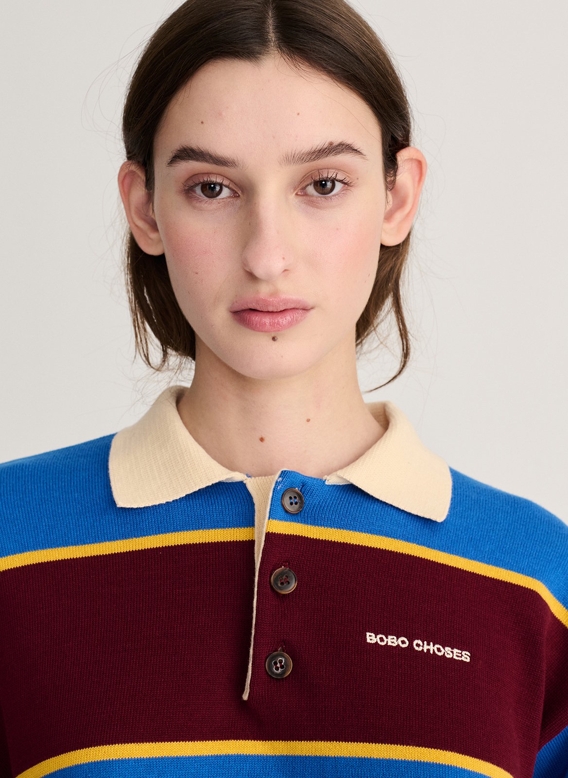 Polo ample manches longues rayé BOBO CHOSES Bleu