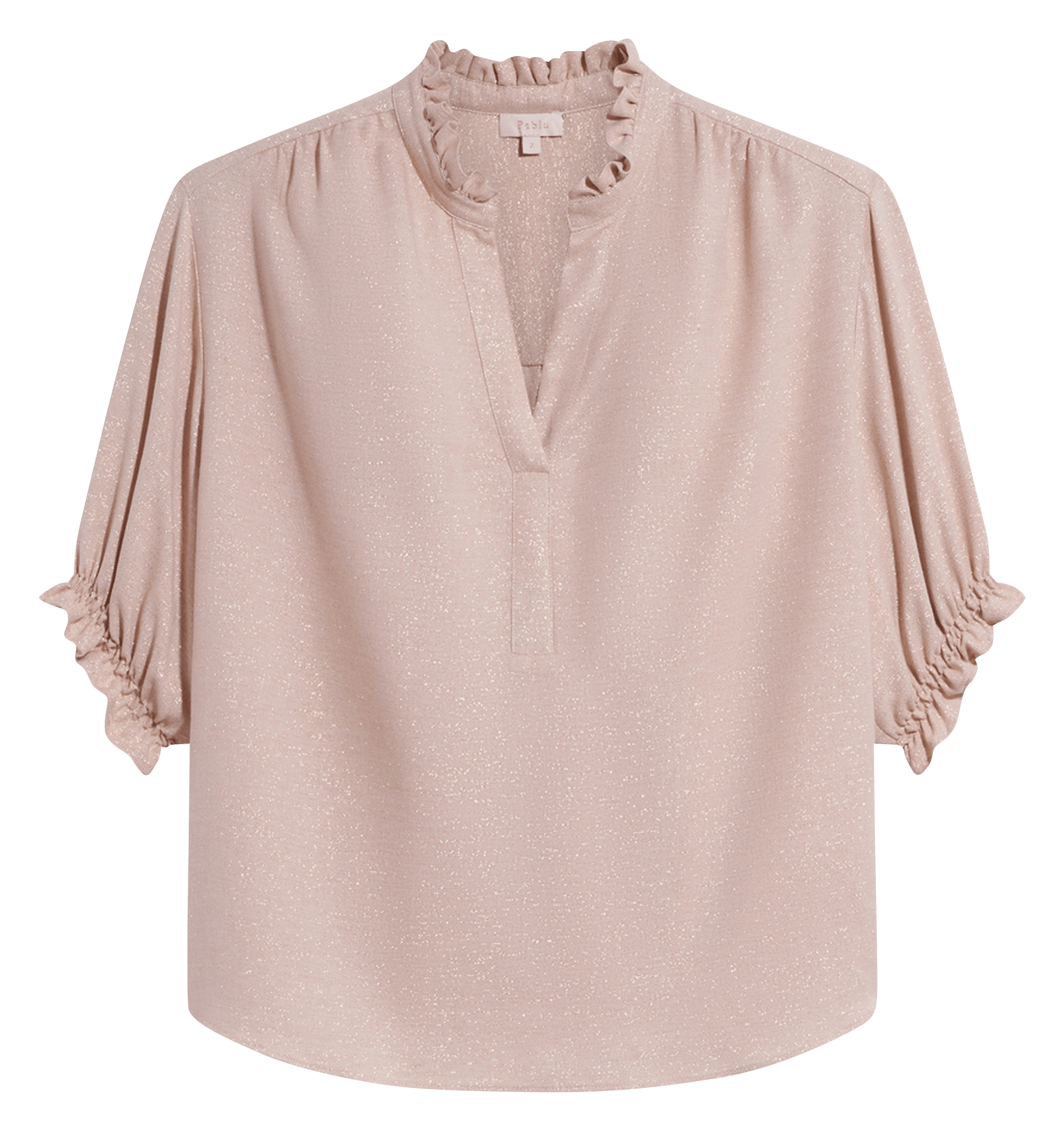 Oversized Sequined Turtleneck Top PABLO Beige