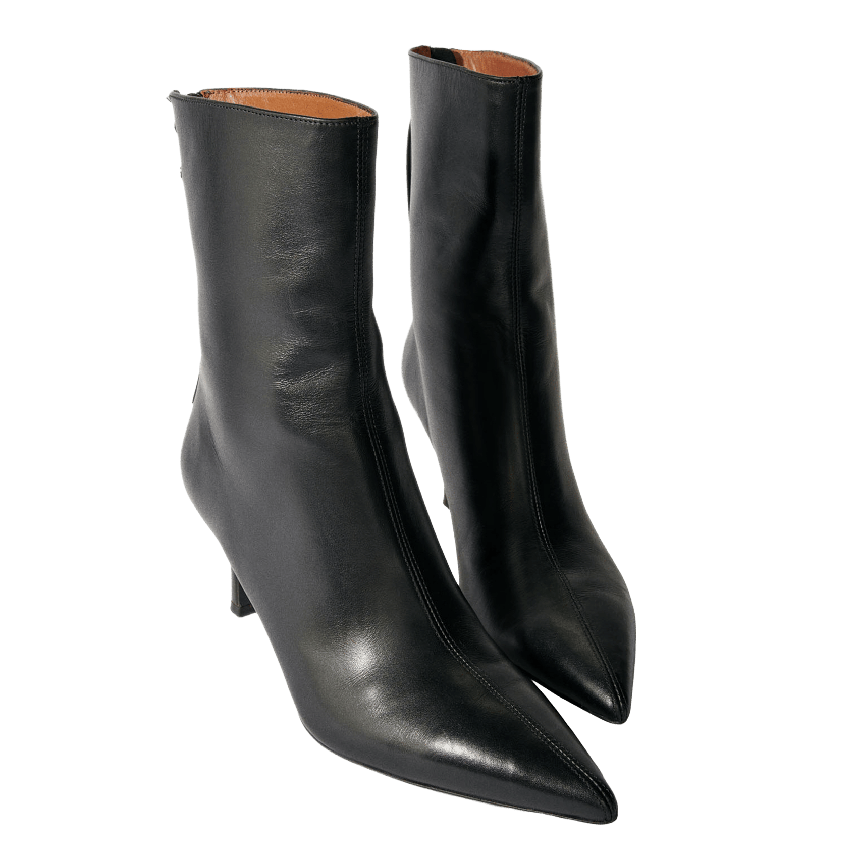 Bottines pointues en cuir MAJE Noir