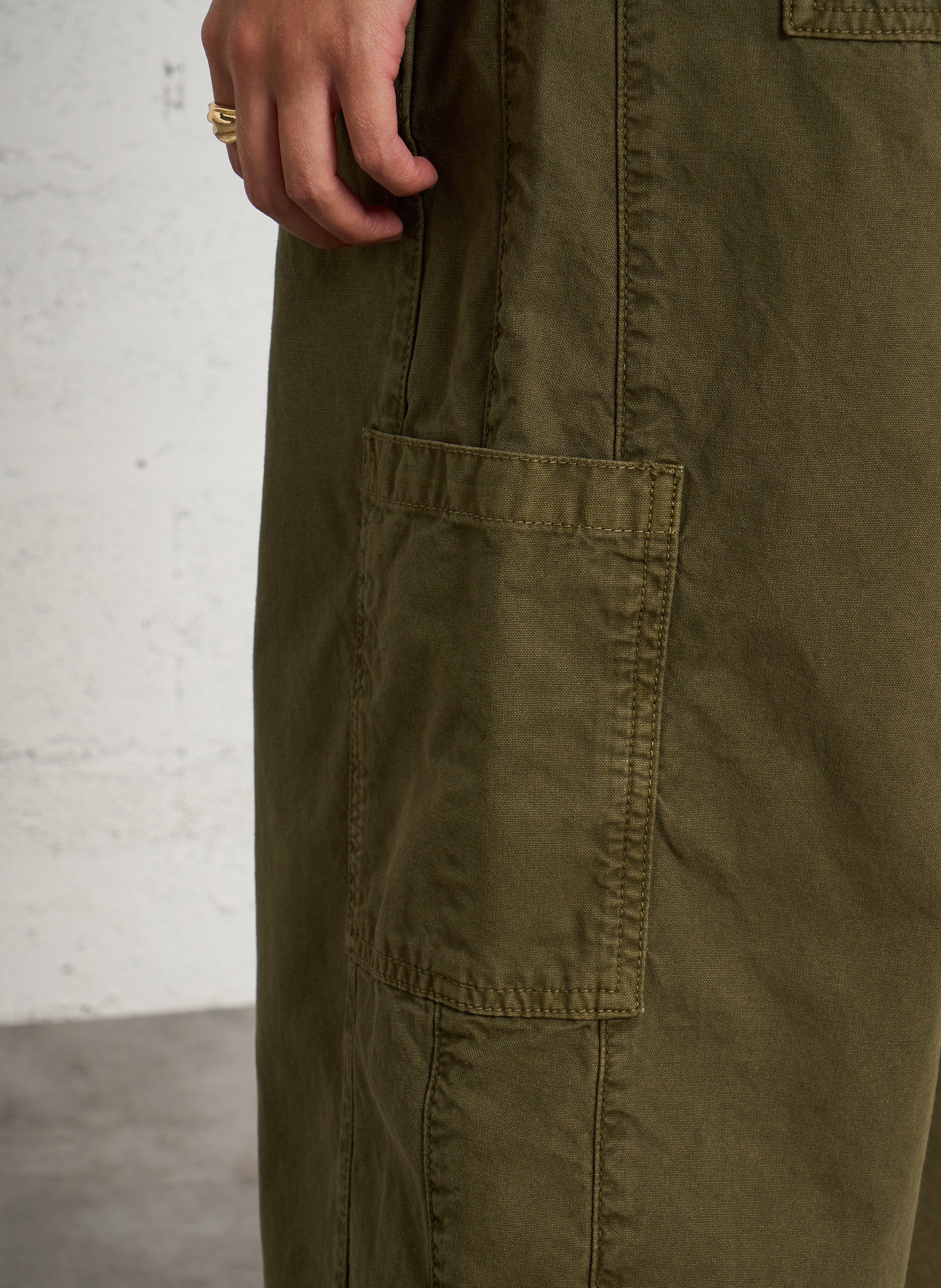 Wide-leg organic cotton pants DAMSON MADDER Green