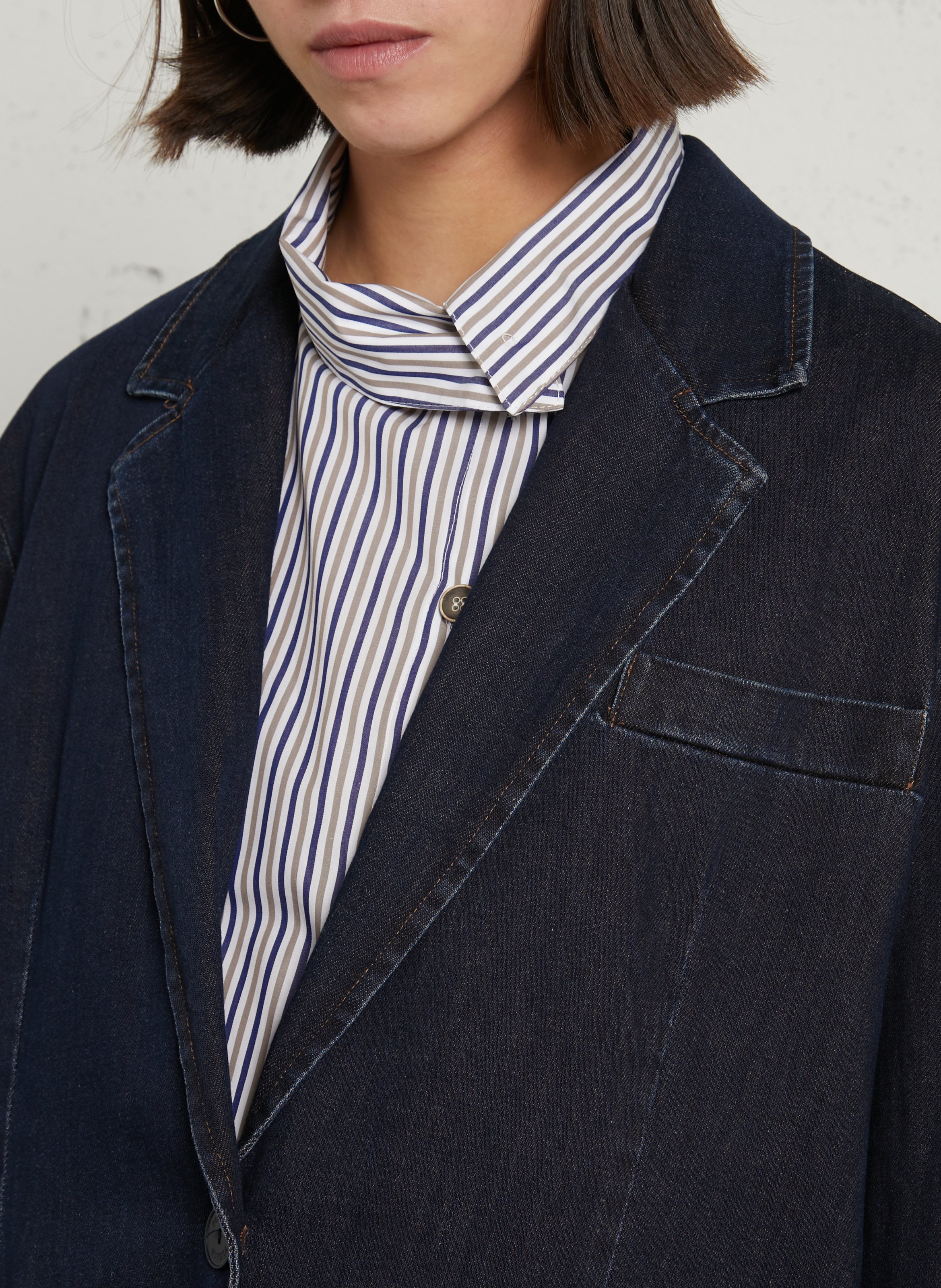 Oversized denim blazer PLEASE Blue