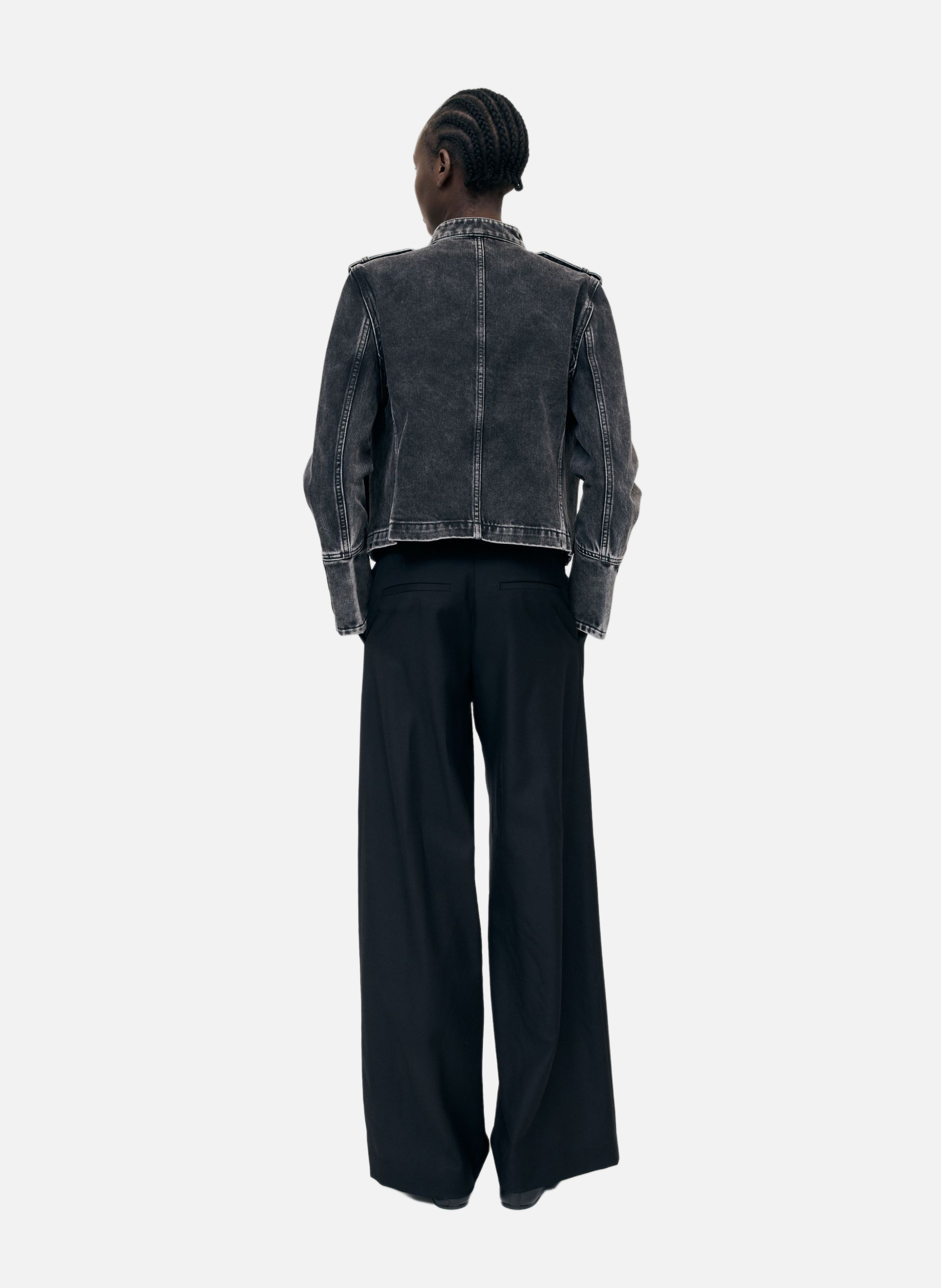 Officer style denim jacket THE KOOPLES Black